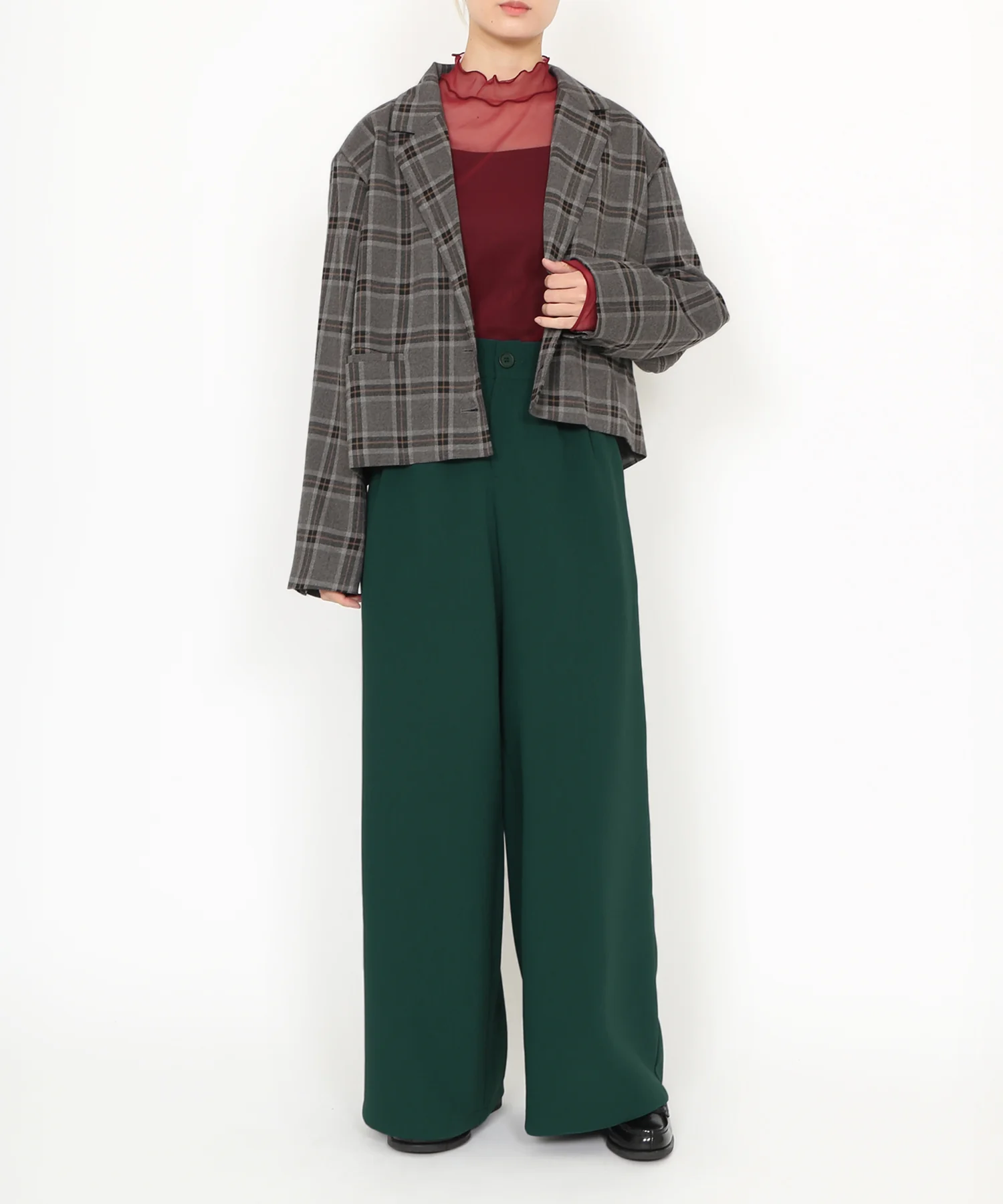 チェックショートジャケット - Image 2