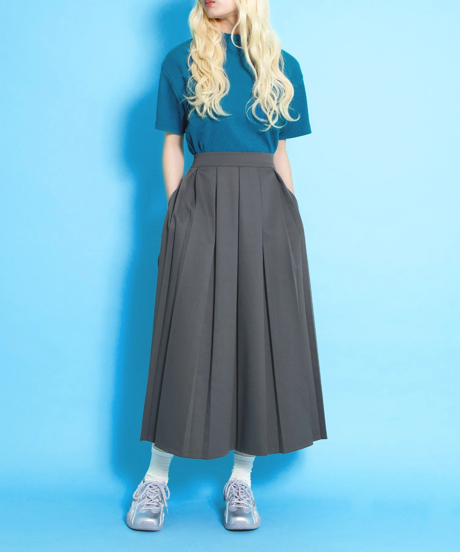 ボックスプリーツロングスカート - Image 12