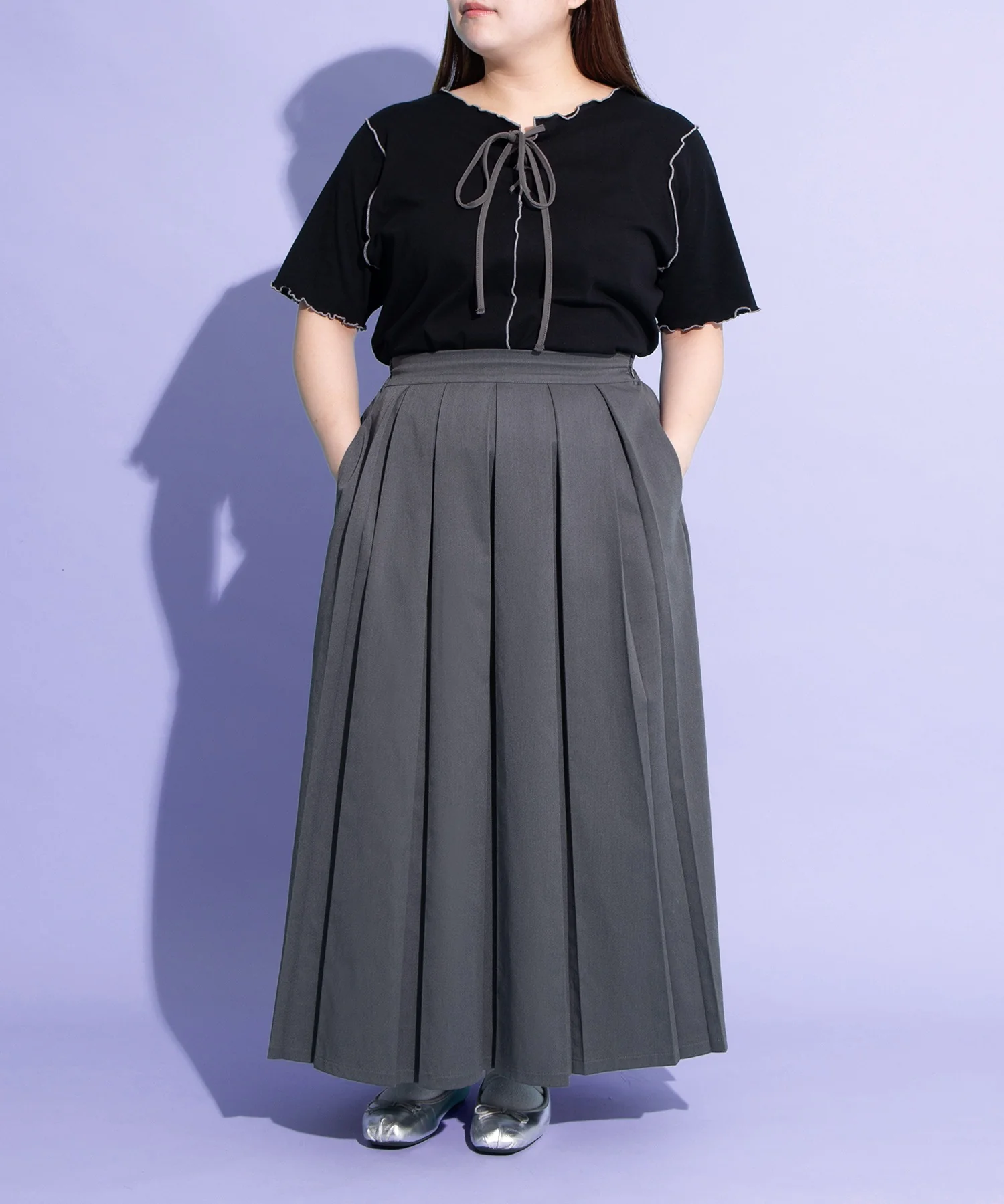 ボックスプリーツロングスカート - Image 14