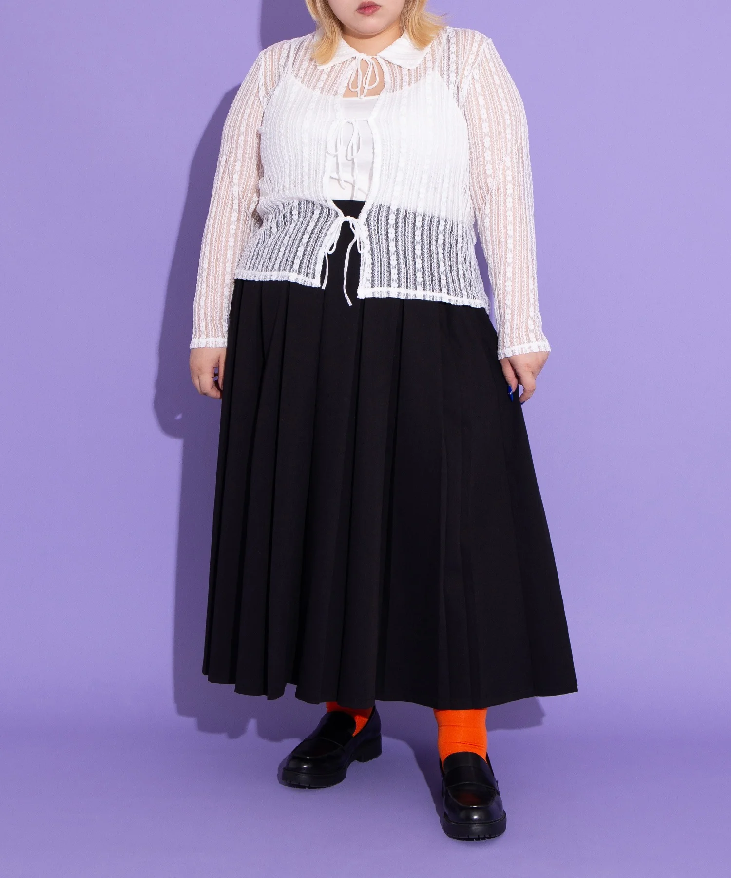 ボックスプリーツロングスカート - Image 6