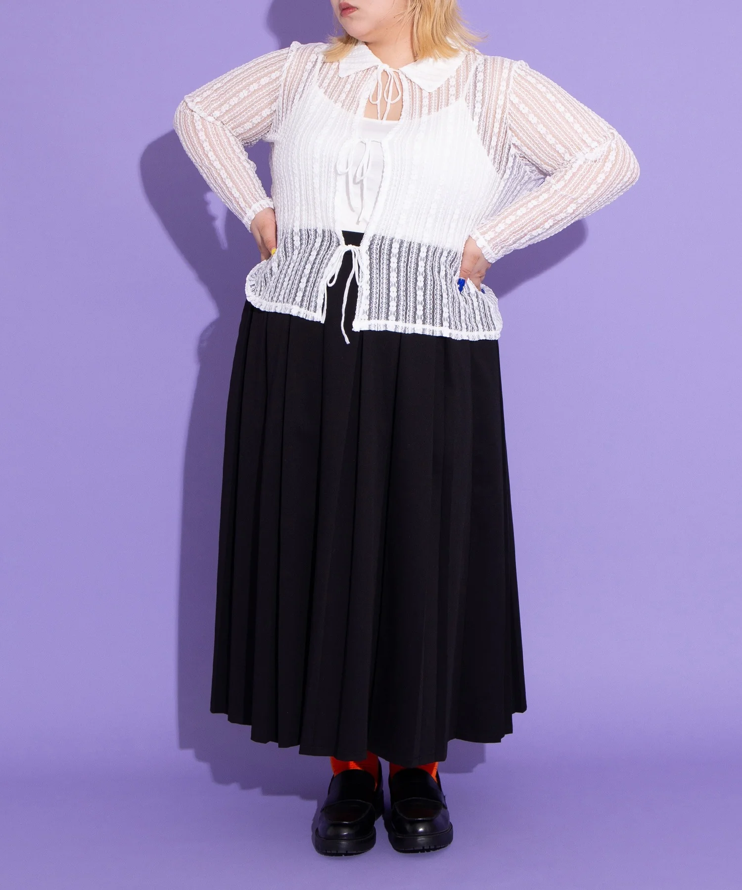ボックスプリーツロングスカート - Image 7