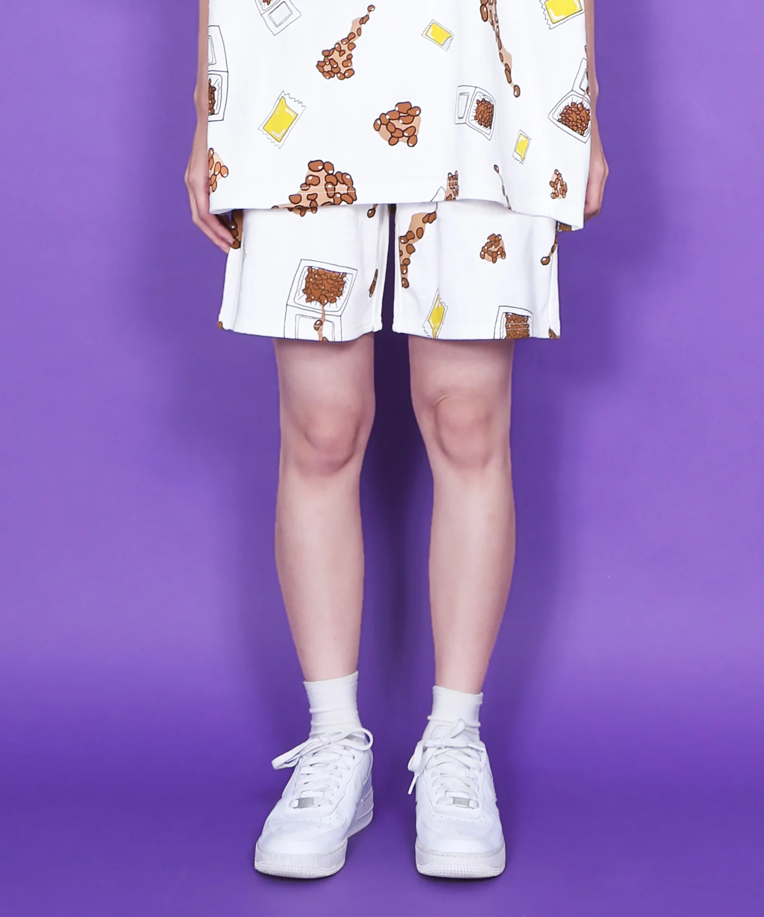 フード総柄スウェットショートパンツ - Image 8