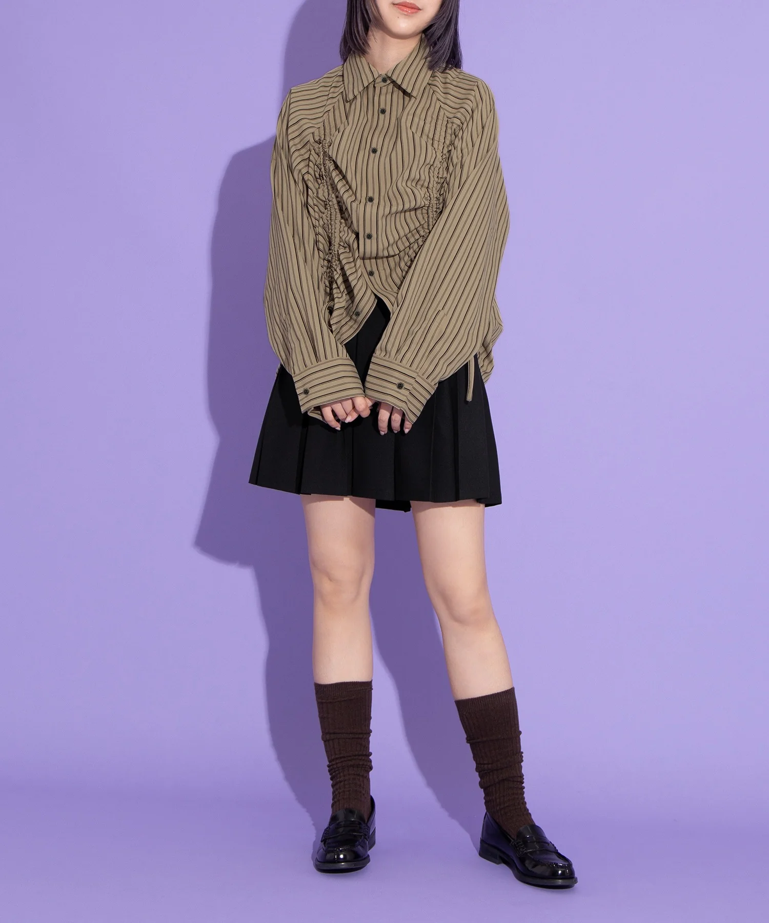 ボックスプリーツミニスカート - Image 8