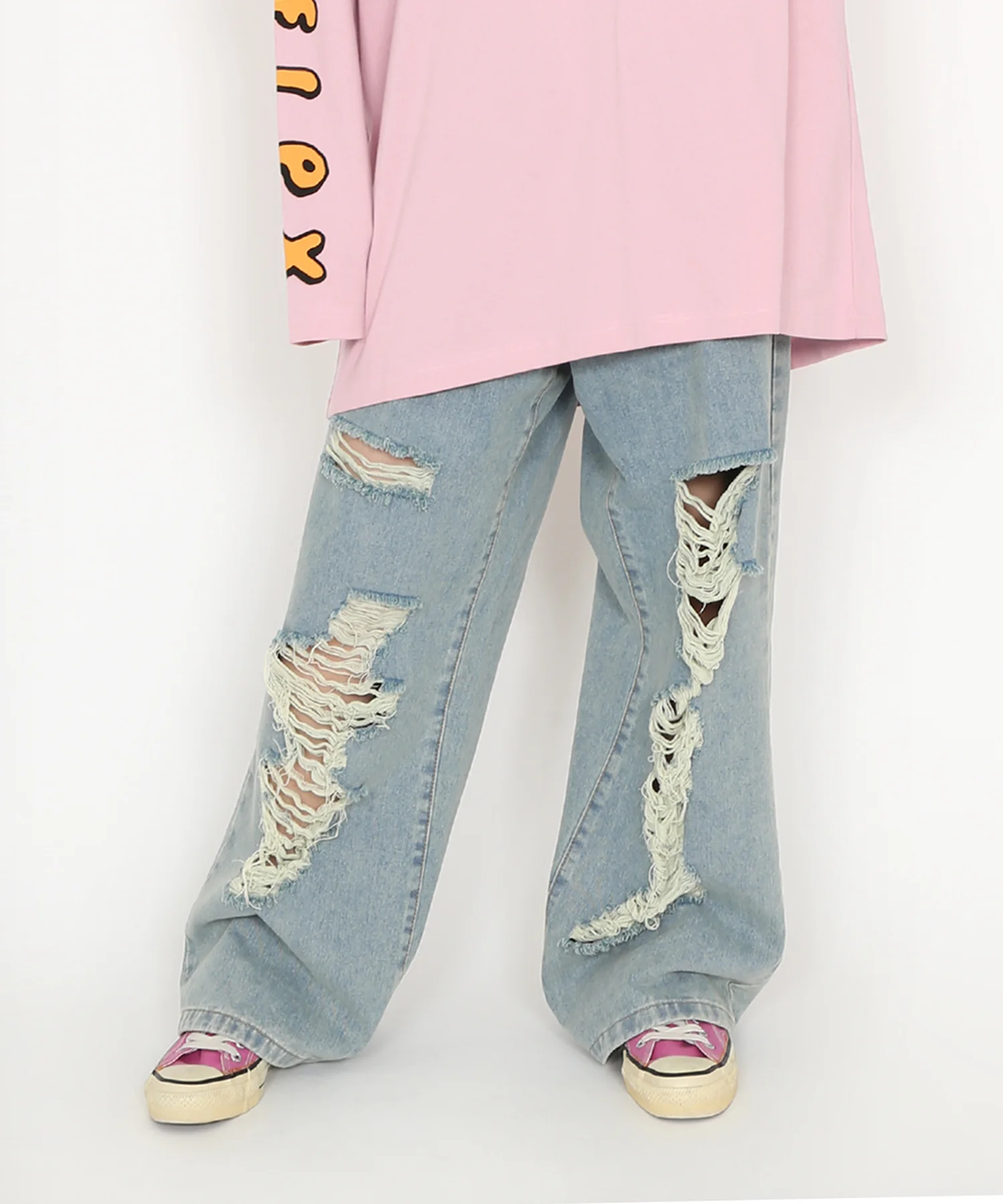 ダメージデニムワイドパンツ - Image 11