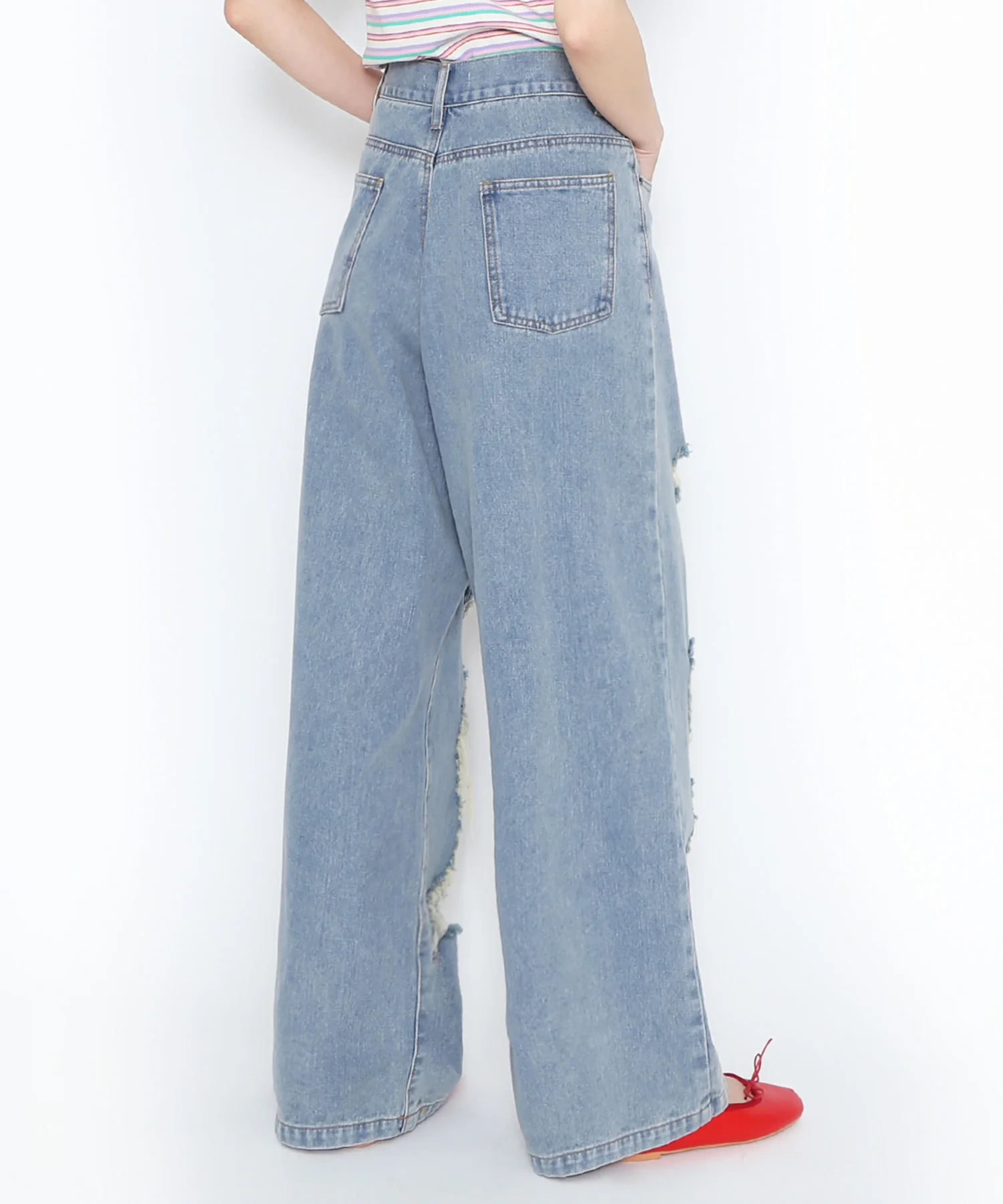 ダメージデニムワイドパンツ - Image 12