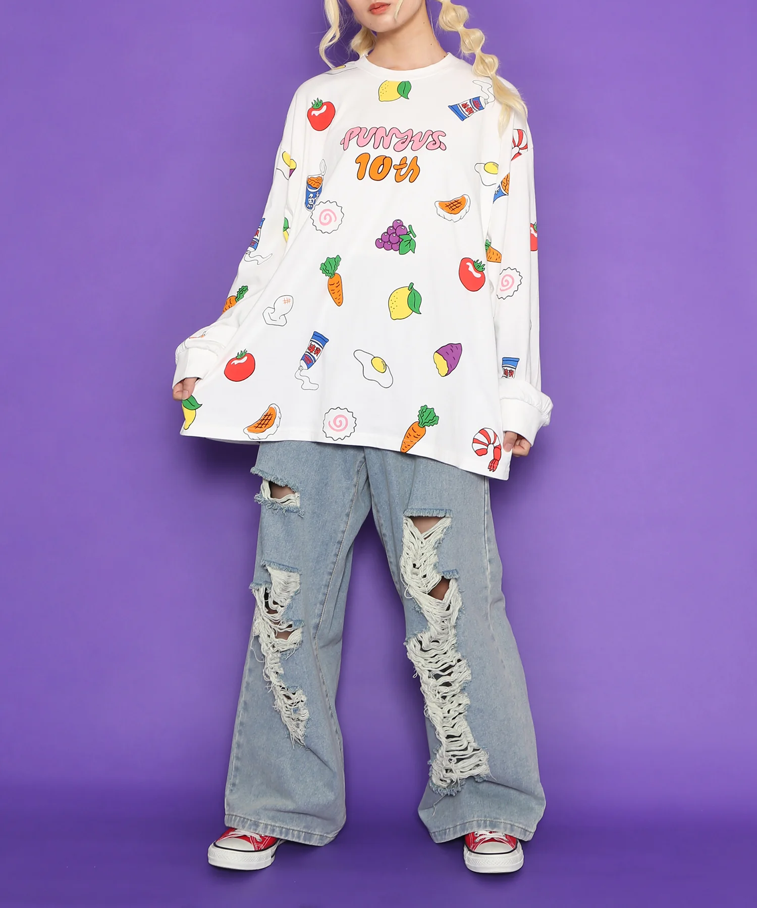 ダメージデニムワイドパンツ - Image 4