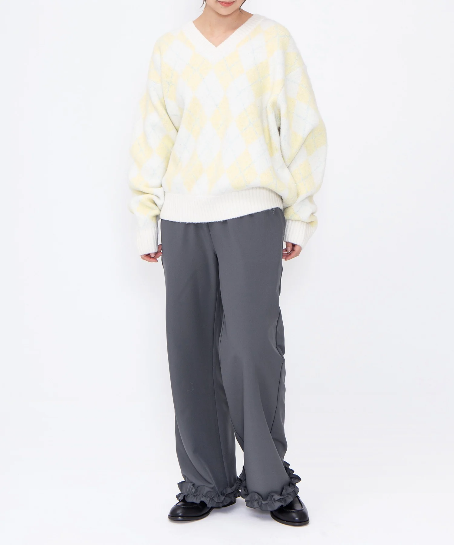 アーガイルVネックニット - Image 11