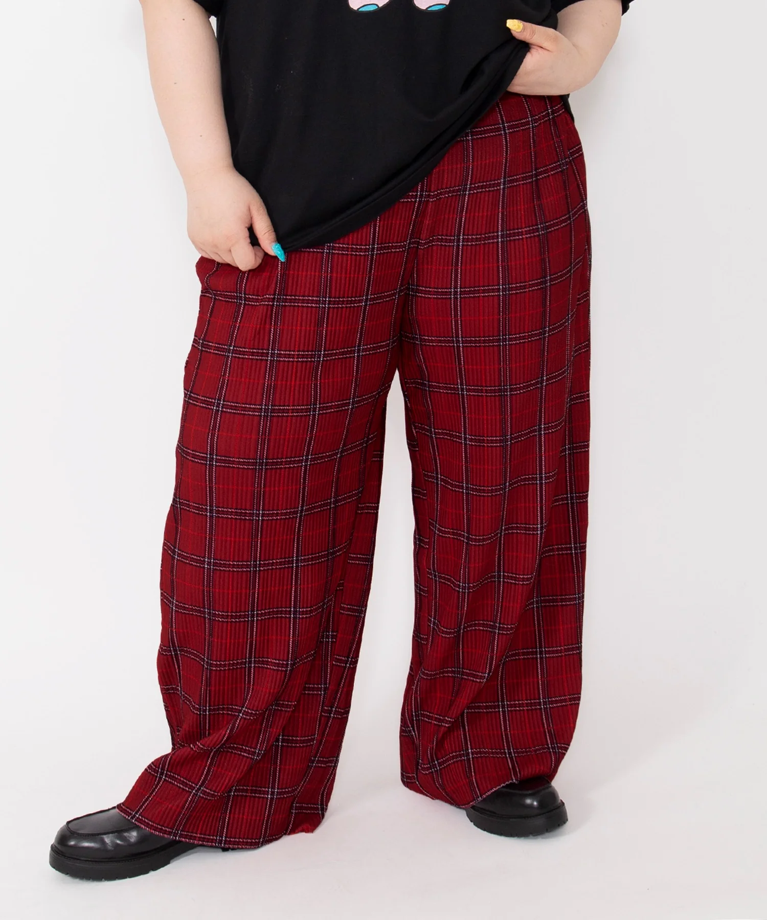 セルフカットチェックプリーツパンツ - Image 16
