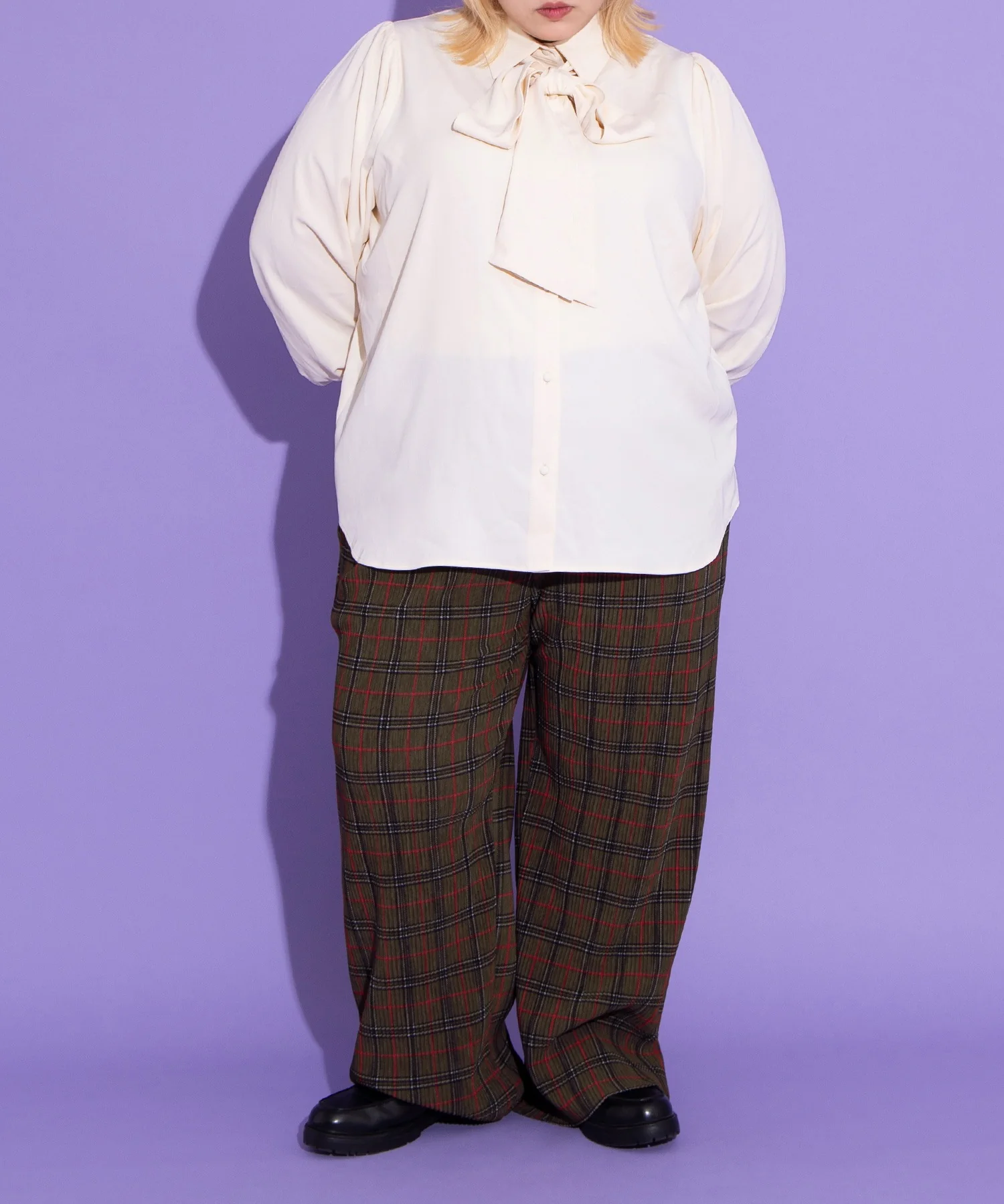 セルフカットチェックプリーツパンツ - Image 7