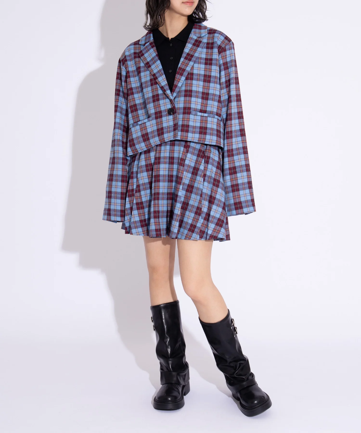 ボックスプリーツチェックミニスカート - Image 12