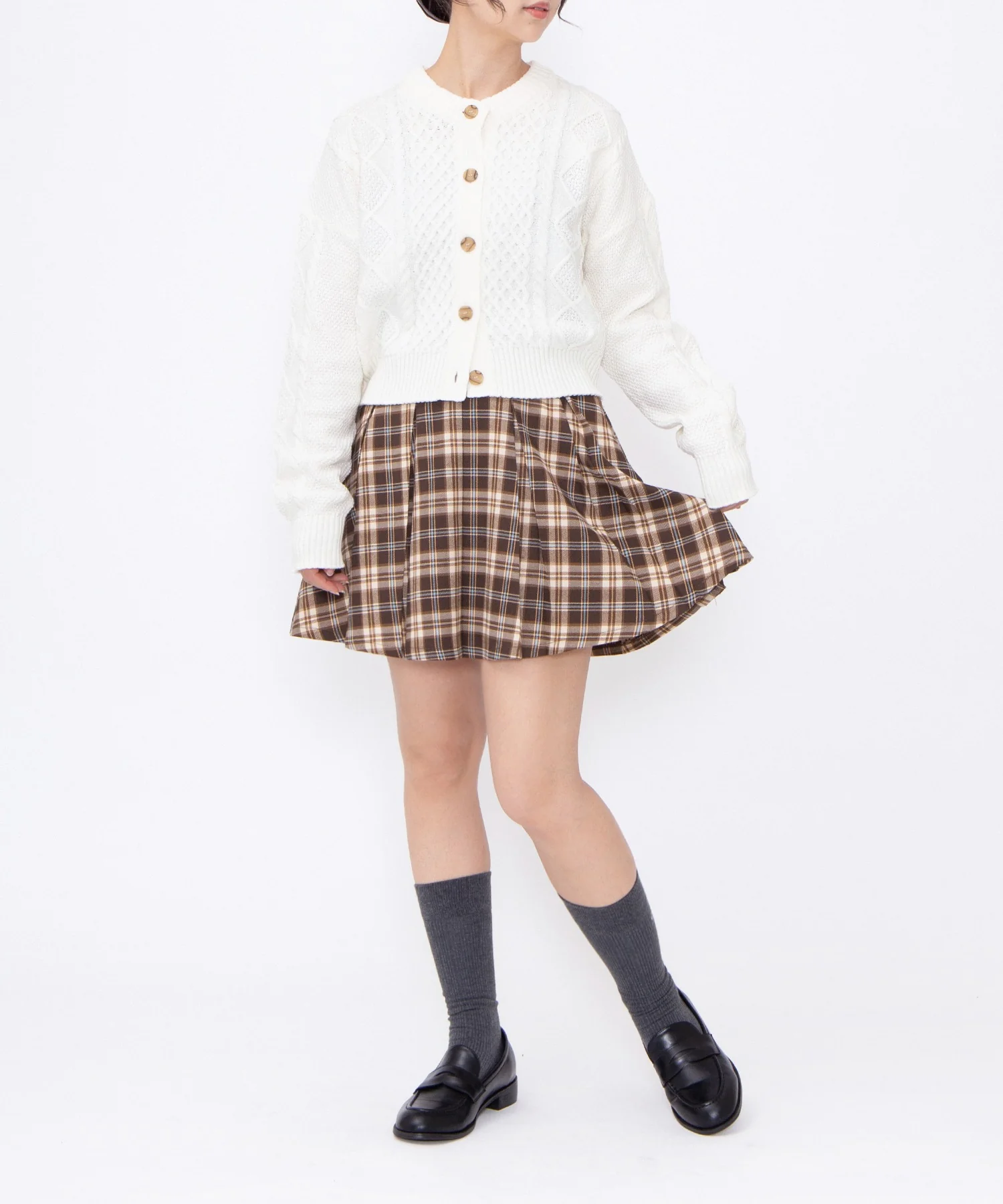ボックスプリーツチェックミニスカート - Image 7