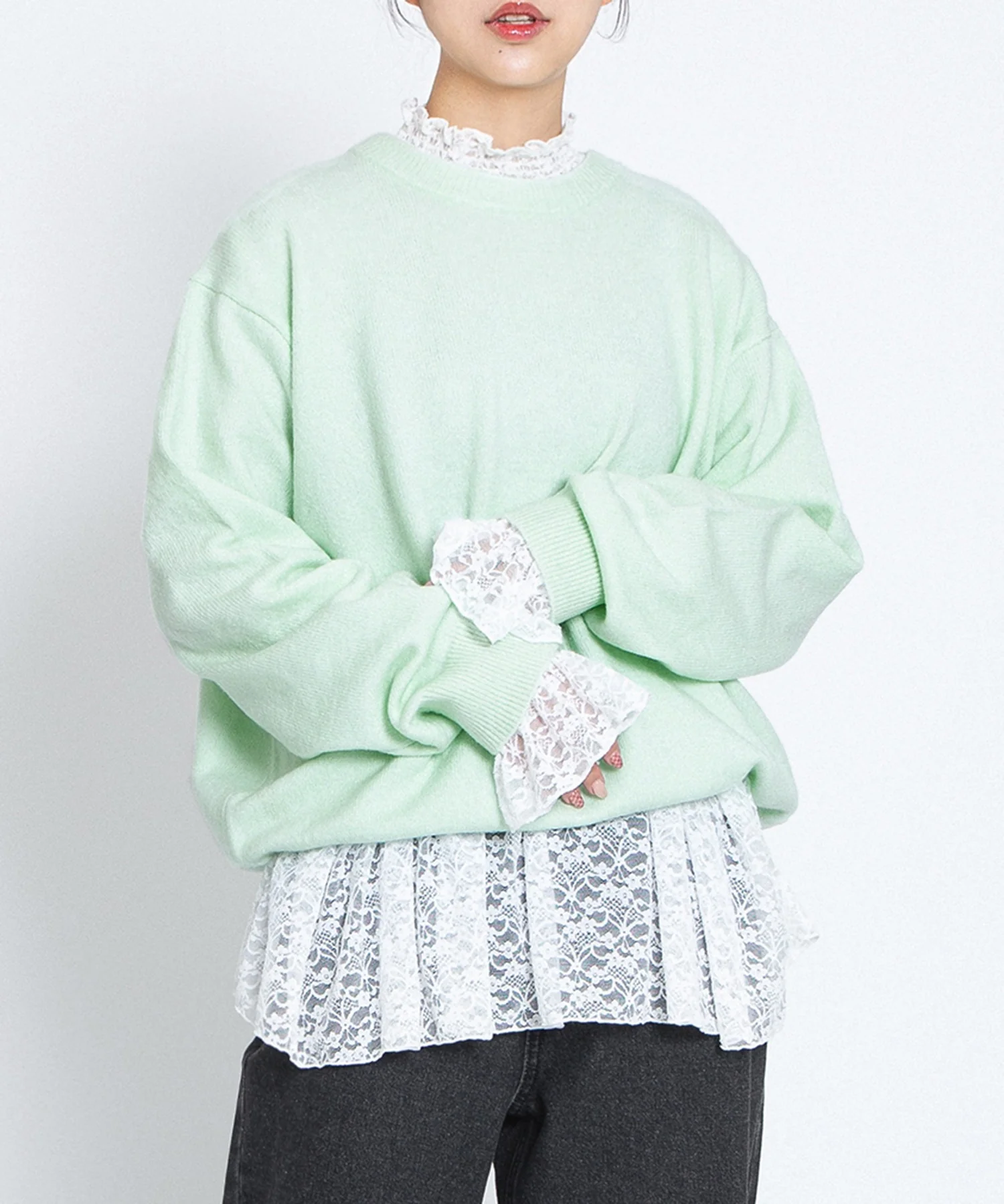 クルーネックカラーニット - Image 3