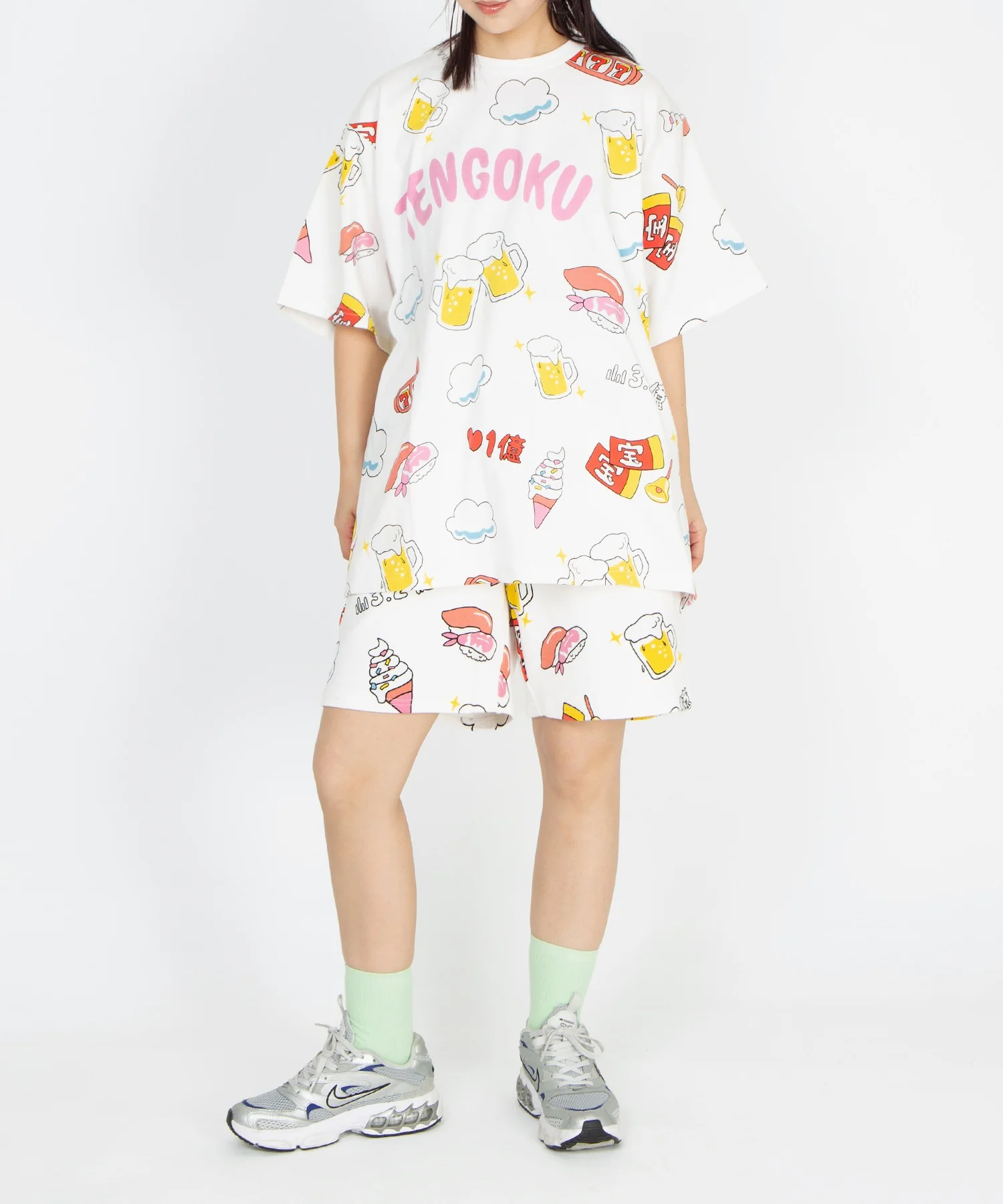 【新サイズ】天国と地獄総柄スウェットショートパンツ - Image 12