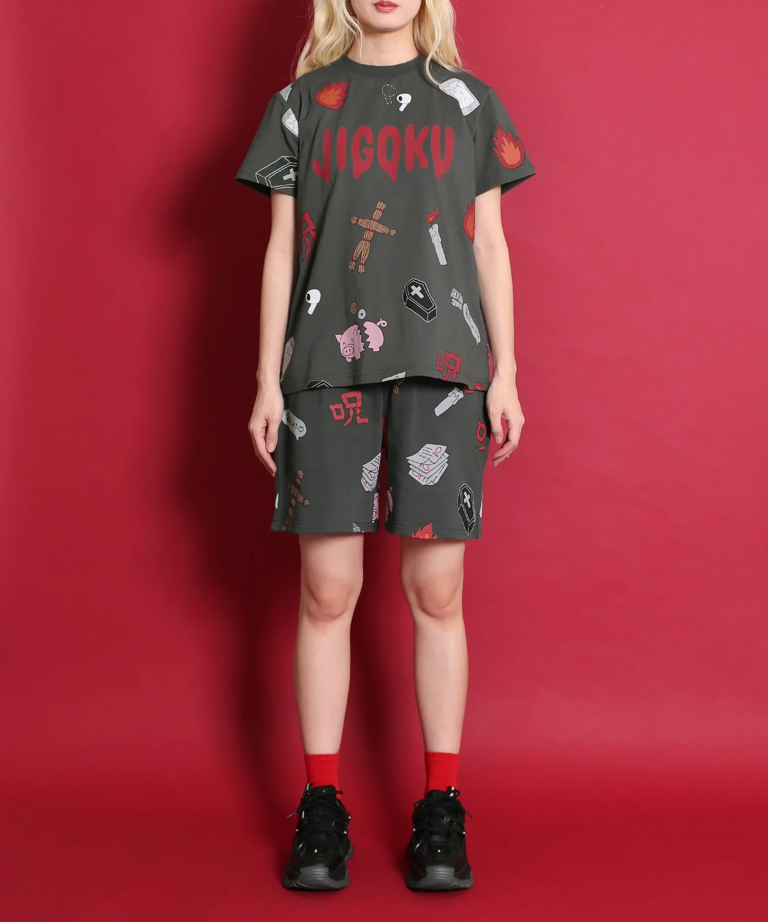 天国と地獄総柄Tシャツ - Image 14