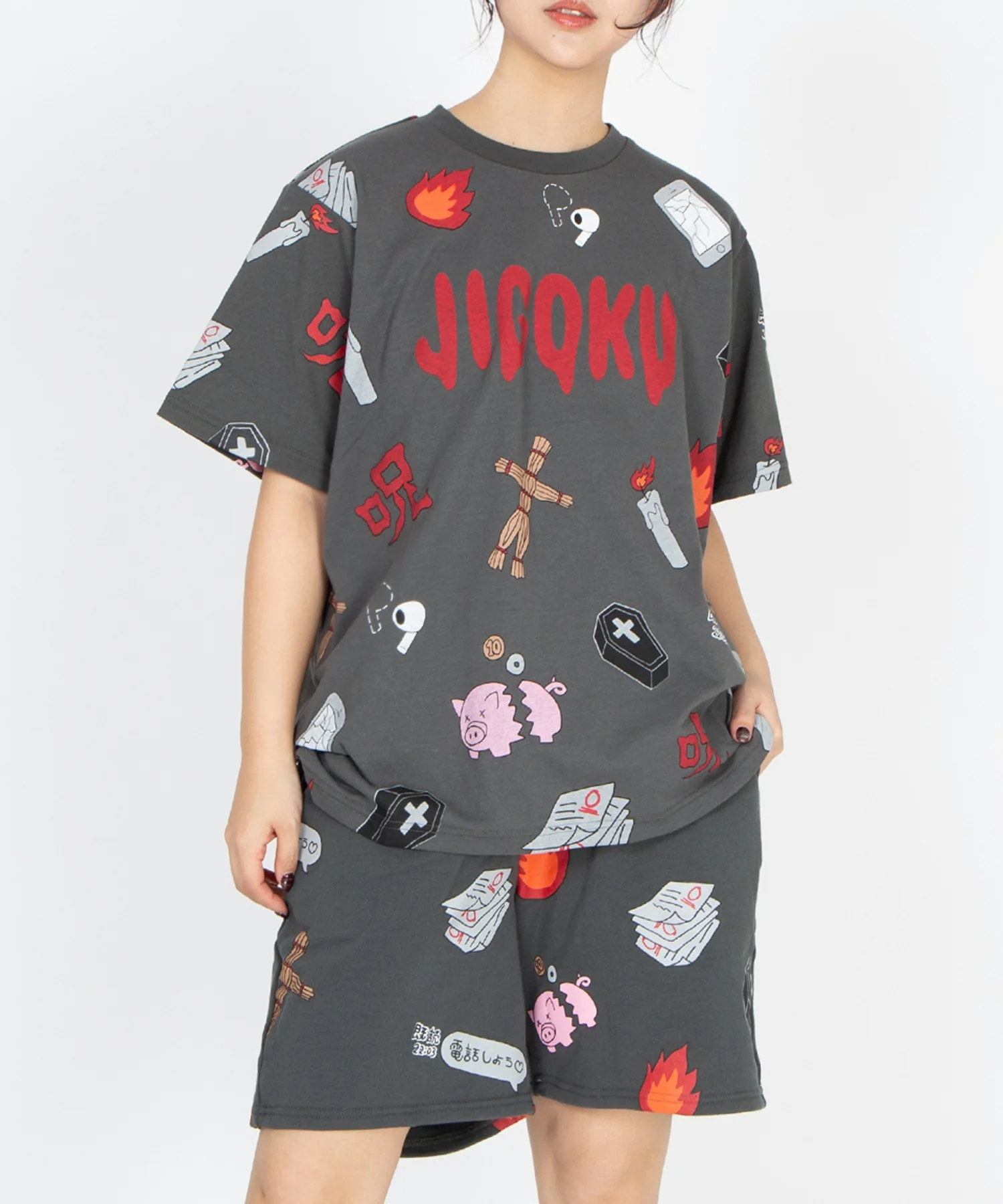 【新サイズ】天国と地獄総柄Tシャツ - Image 14