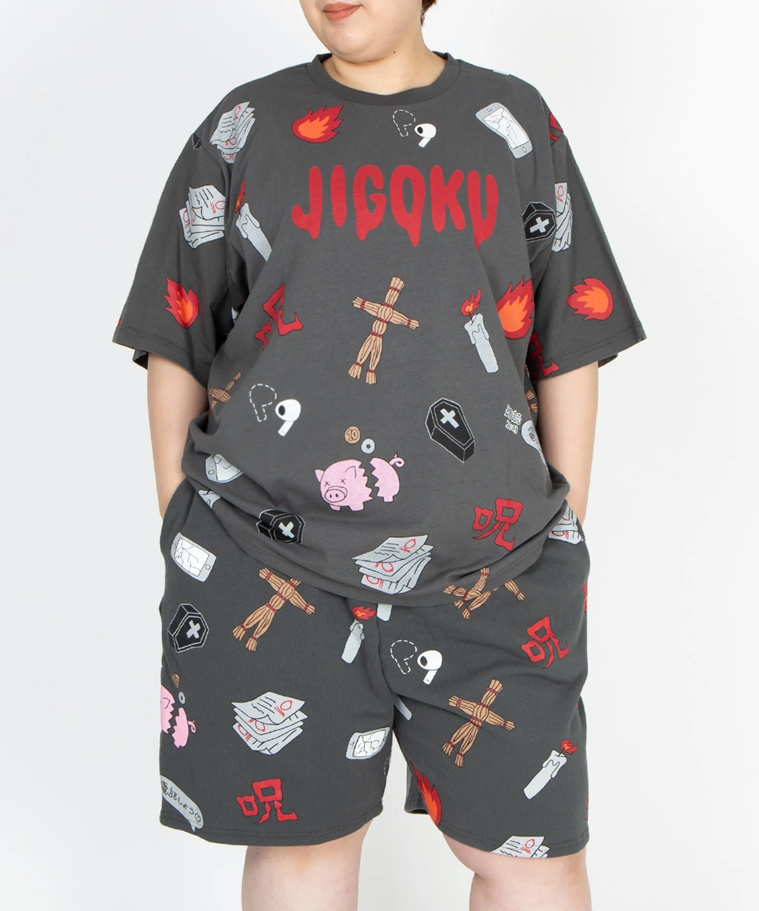 【新サイズ】天国と地獄総柄Tシャツ - Image 2
