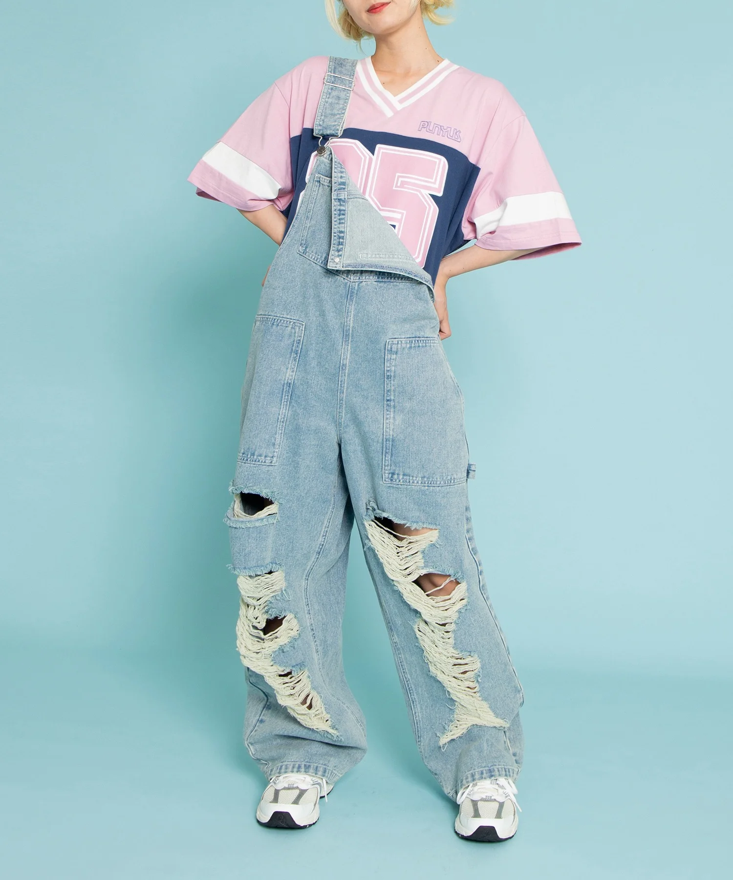 ダメージデニムオーバーオール - Image 10