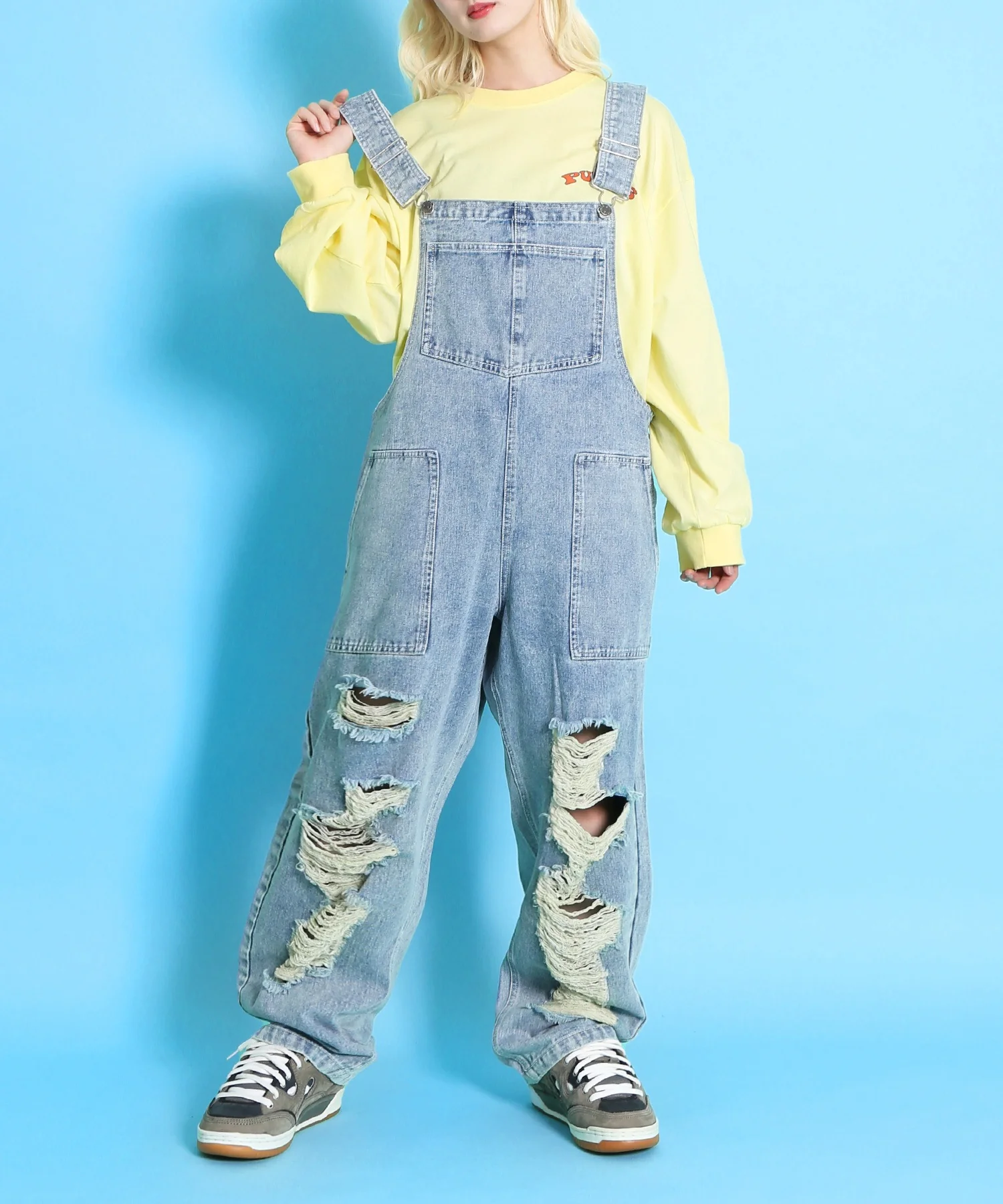 ダメージデニムオーバーオール - Image 14