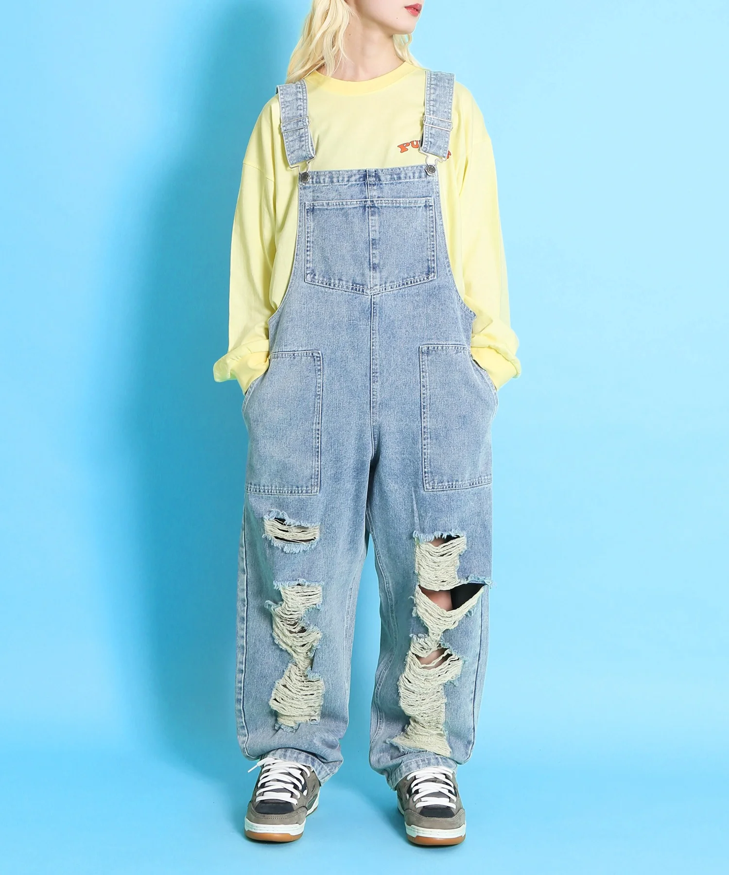 ダメージデニムオーバーオール - Image 15