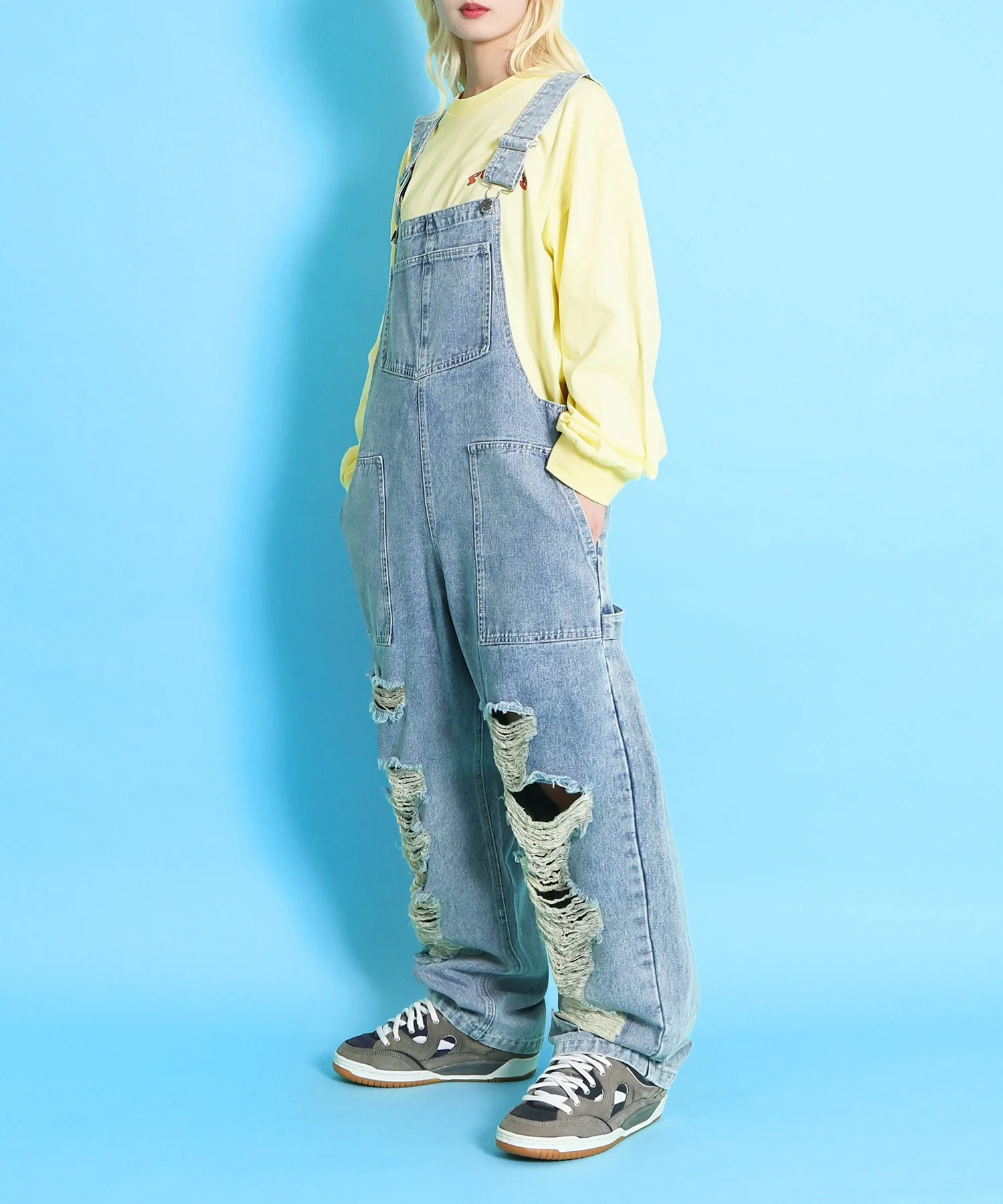 ダメージデニムオーバーオール - Image 16