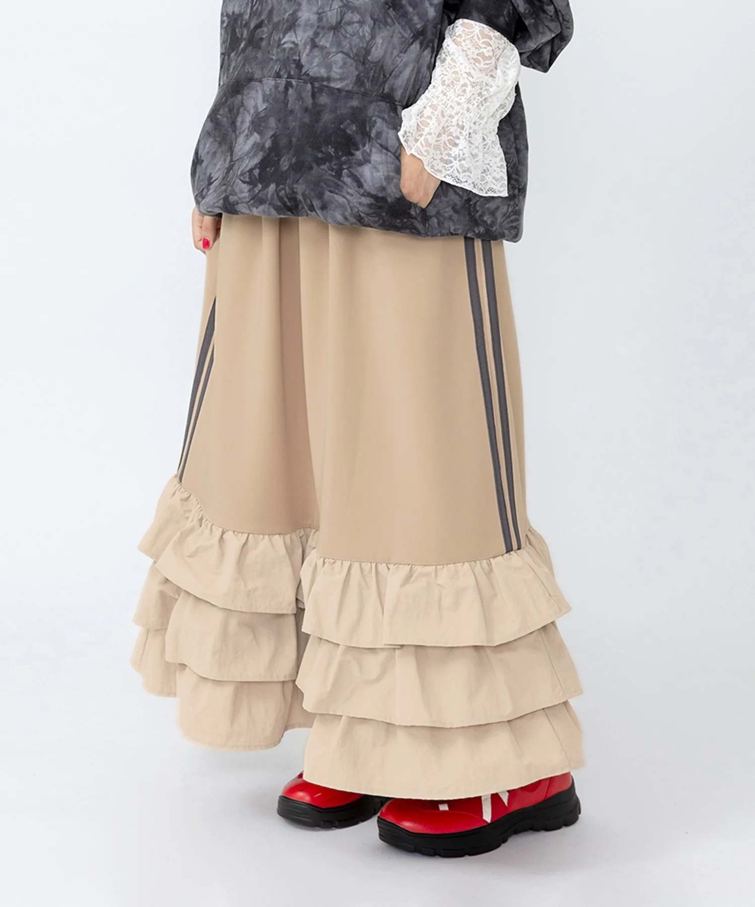 フリルティアードジャージロングスカート - Image 15