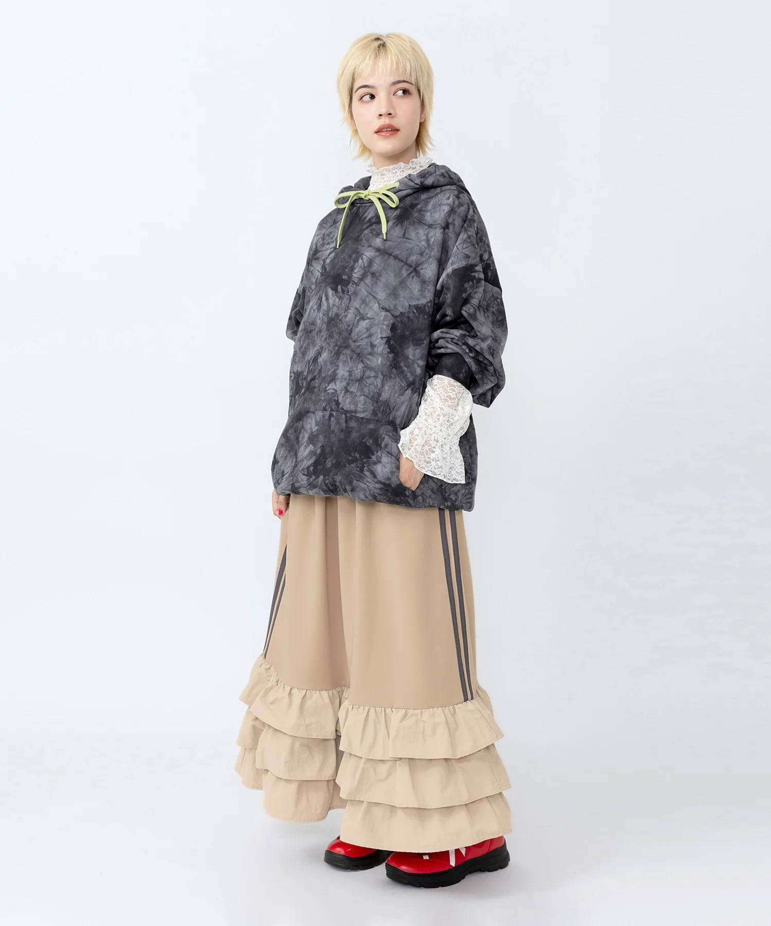 フリルティアードジャージロングスカート - Image 17
