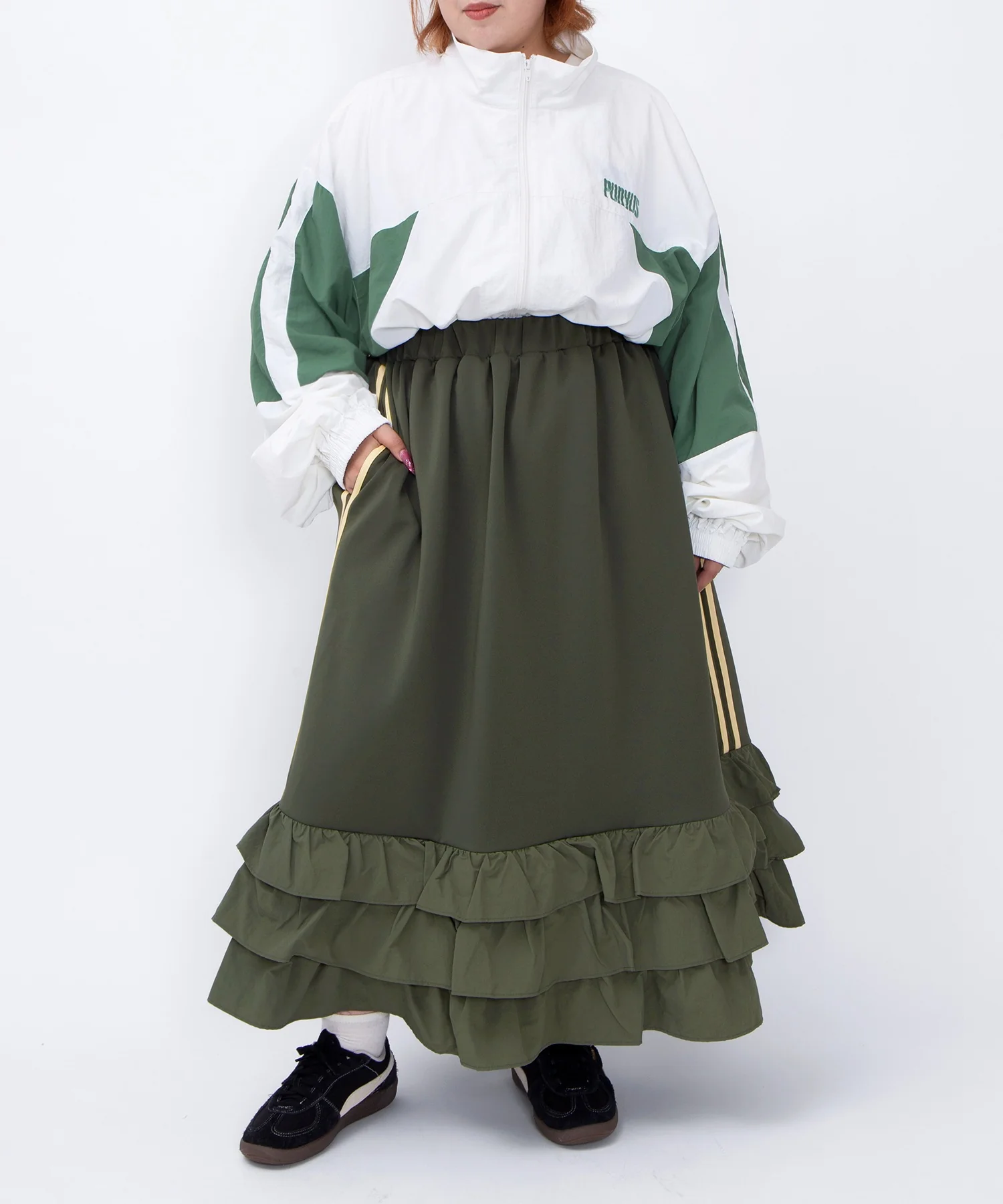 フリルティアードジャージロングスカート - Image 26