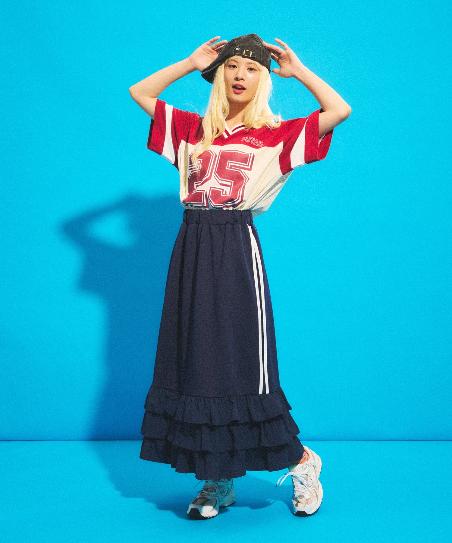 フリルティアードジャージロングスカート - Image 40