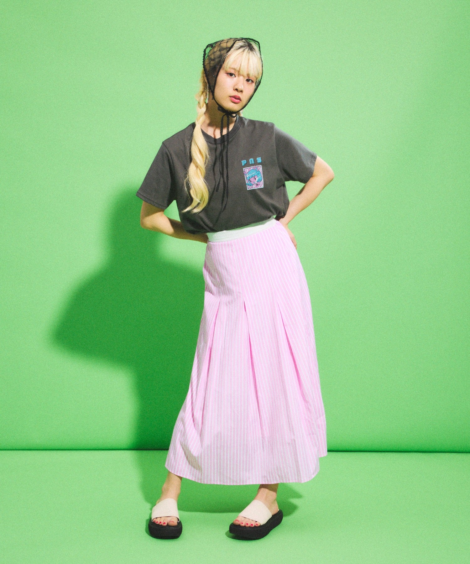 ダブルウェストストライプスカート - Image 3