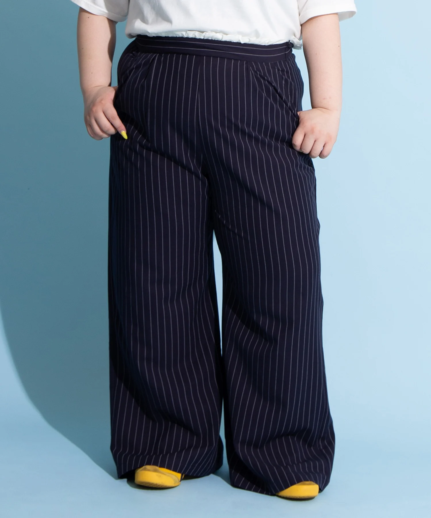 ダブルウエストストライプパンツ - Image 3