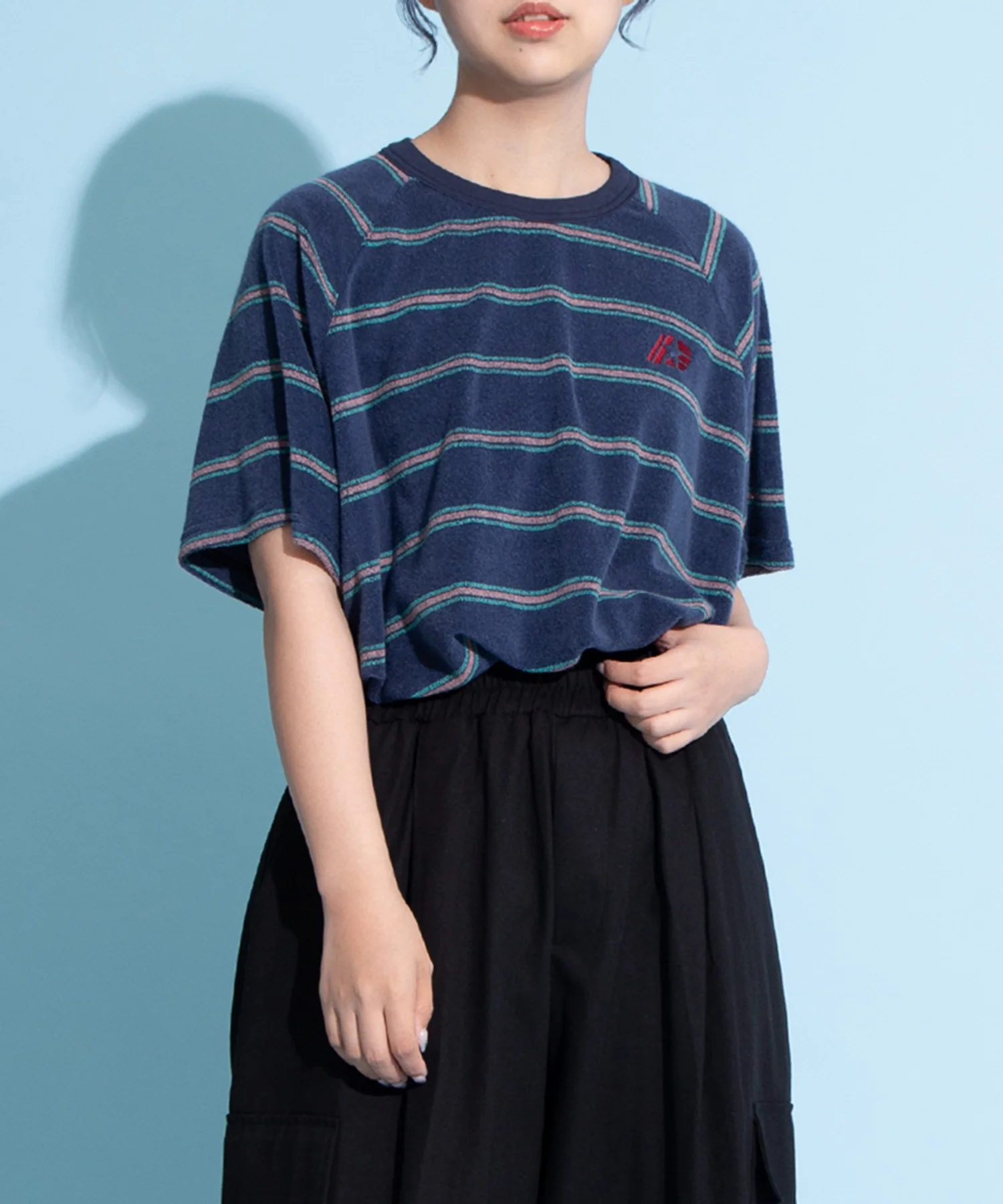 ボーダーパイルビッグTシャツ - Image 2