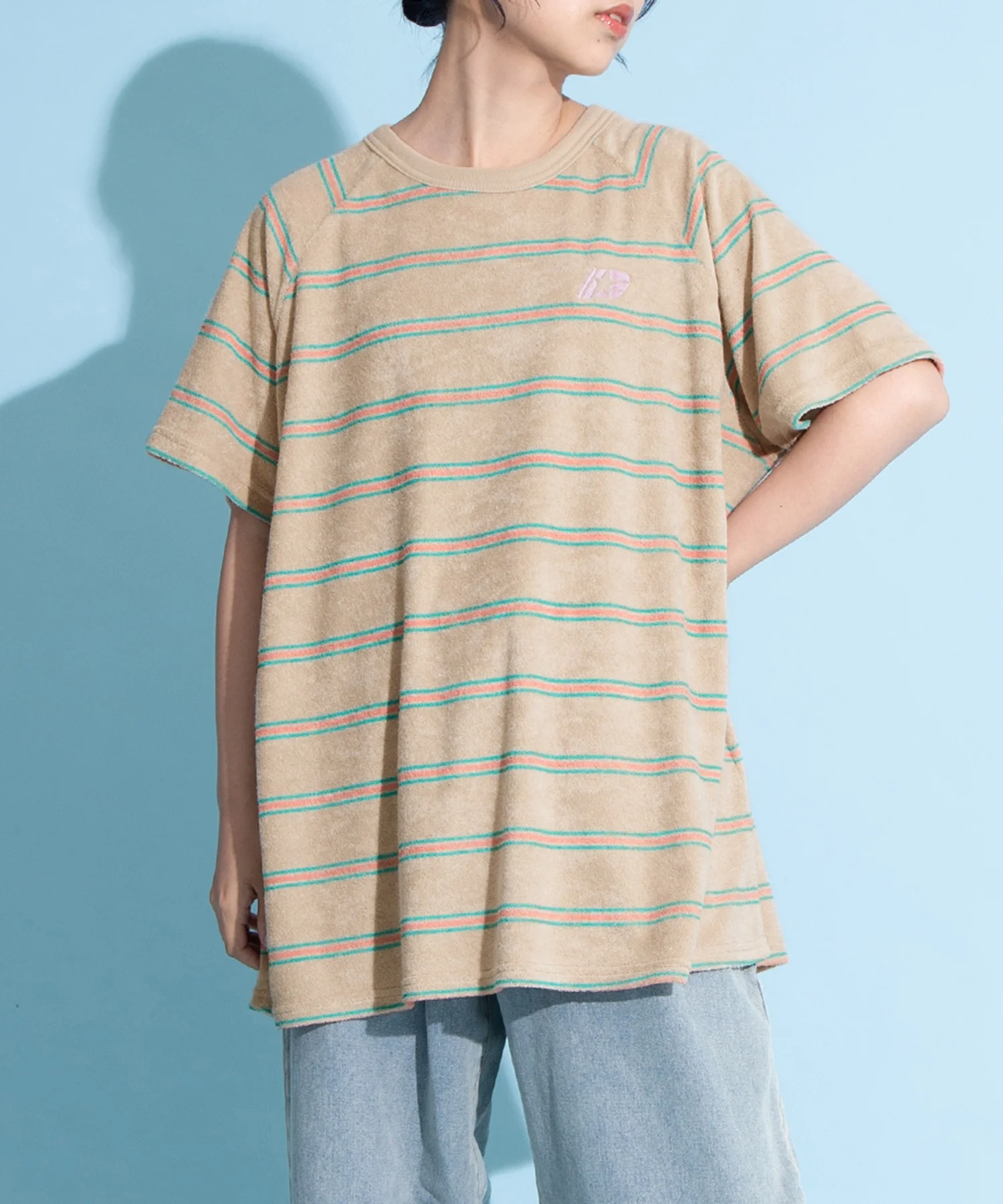 ボーダーパイルビッグTシャツ - Image 3