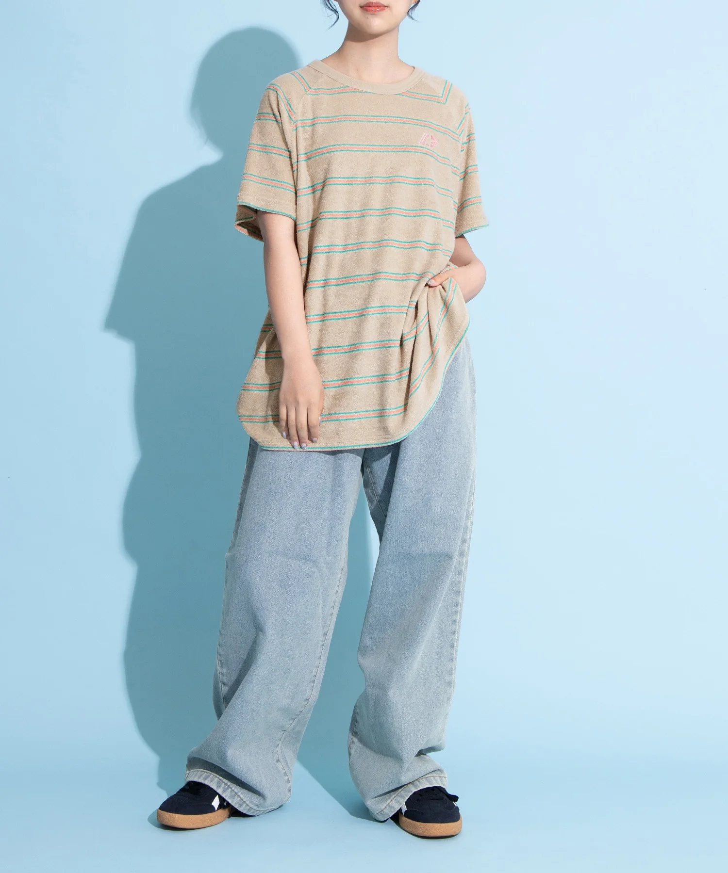 ボーダーパイルビッグTシャツ - Image 9