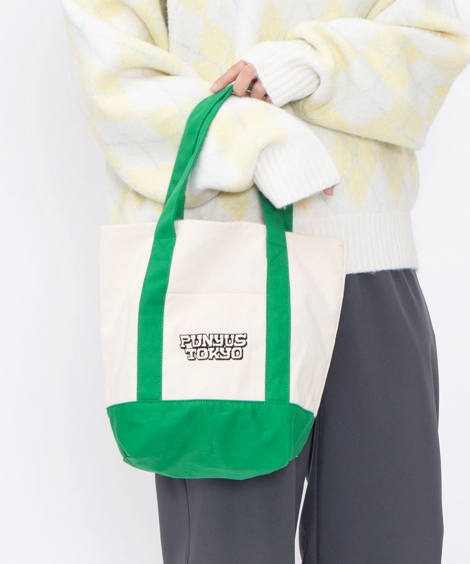 ロゴ刺繍キャンバスミニトートバッグ