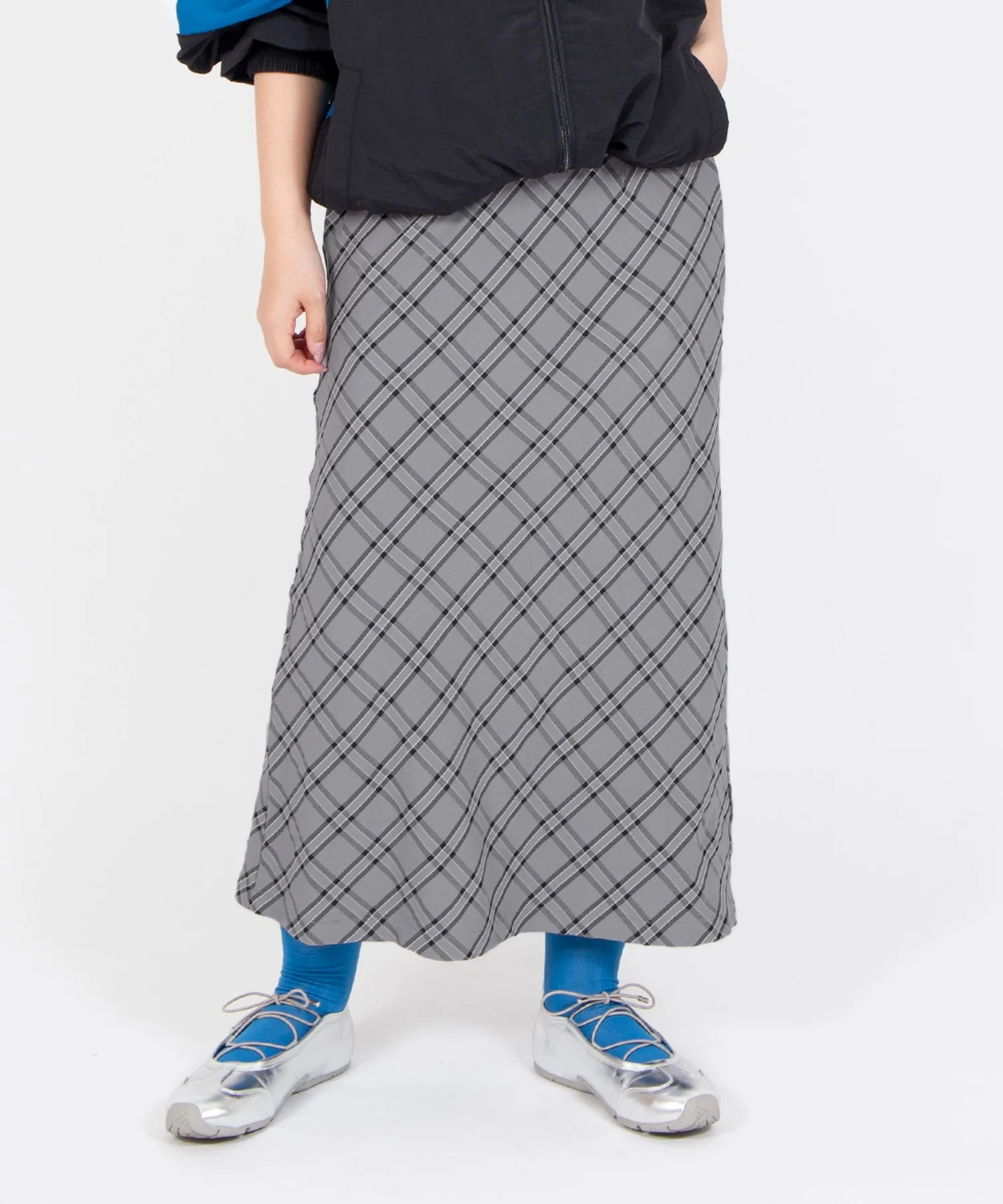 チェック柄ロングスカート - Image 11