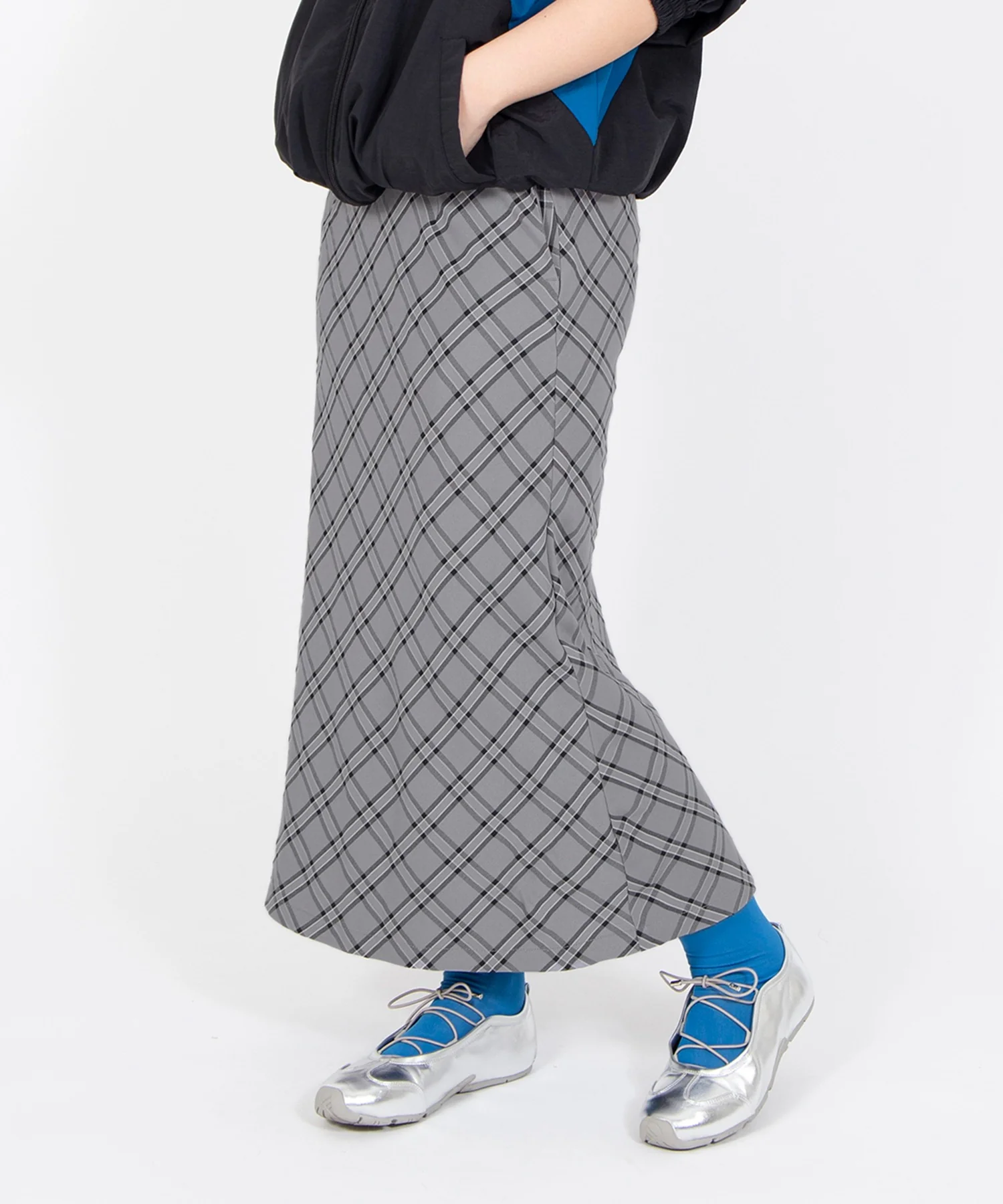 チェック柄ロングスカート - Image 12