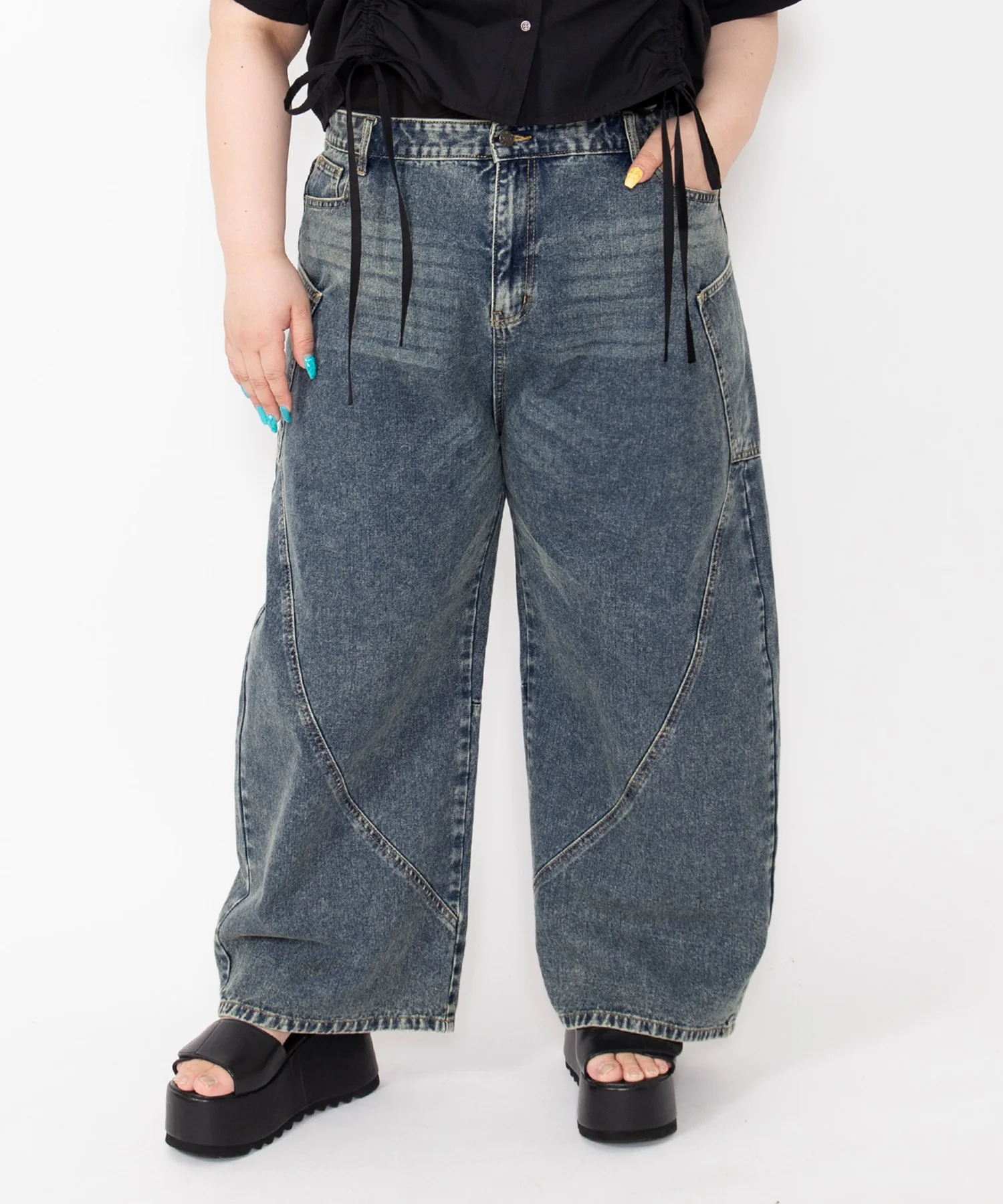 サイドポケットバレルデニムパンツ - Image 11