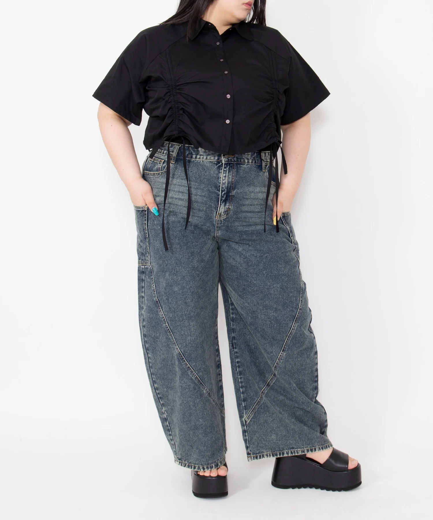 サイドポケットバレルデニムパンツ - Image 12