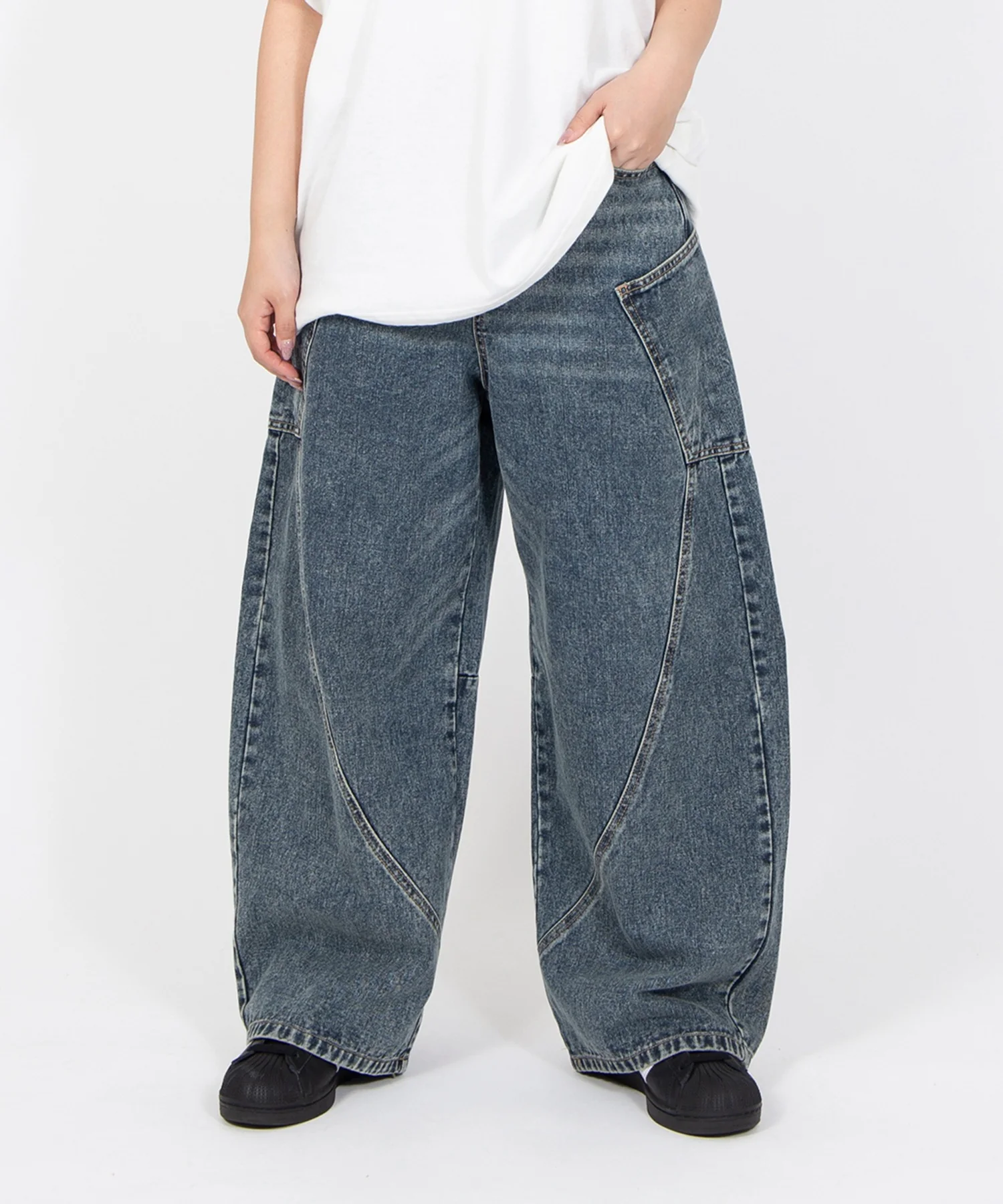 サイドポケットバレルデニムパンツ - Image 2