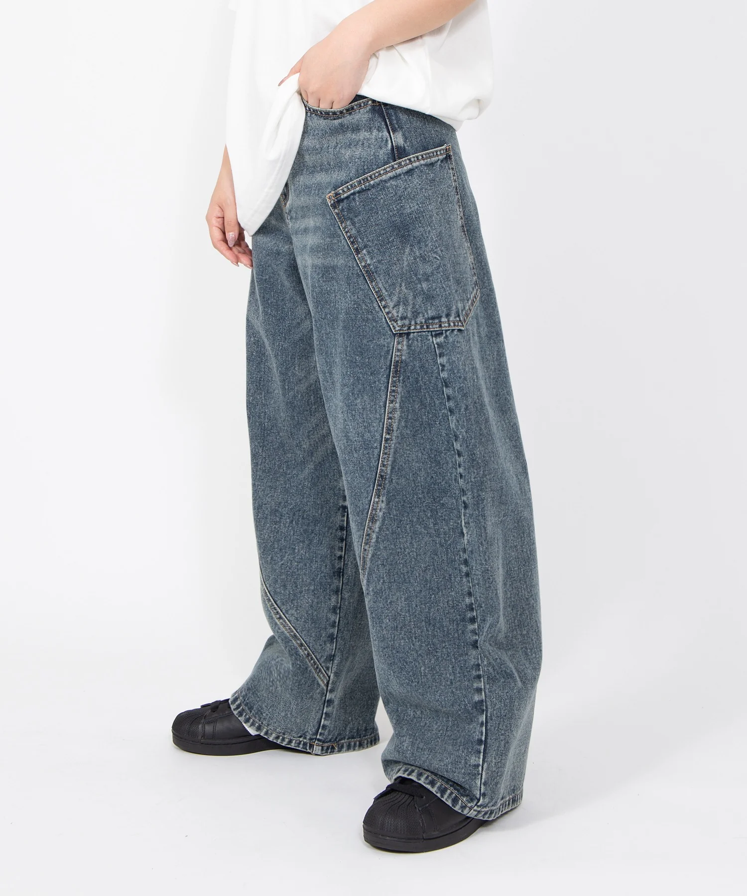 サイドポケットバレルデニムパンツ - Image 3