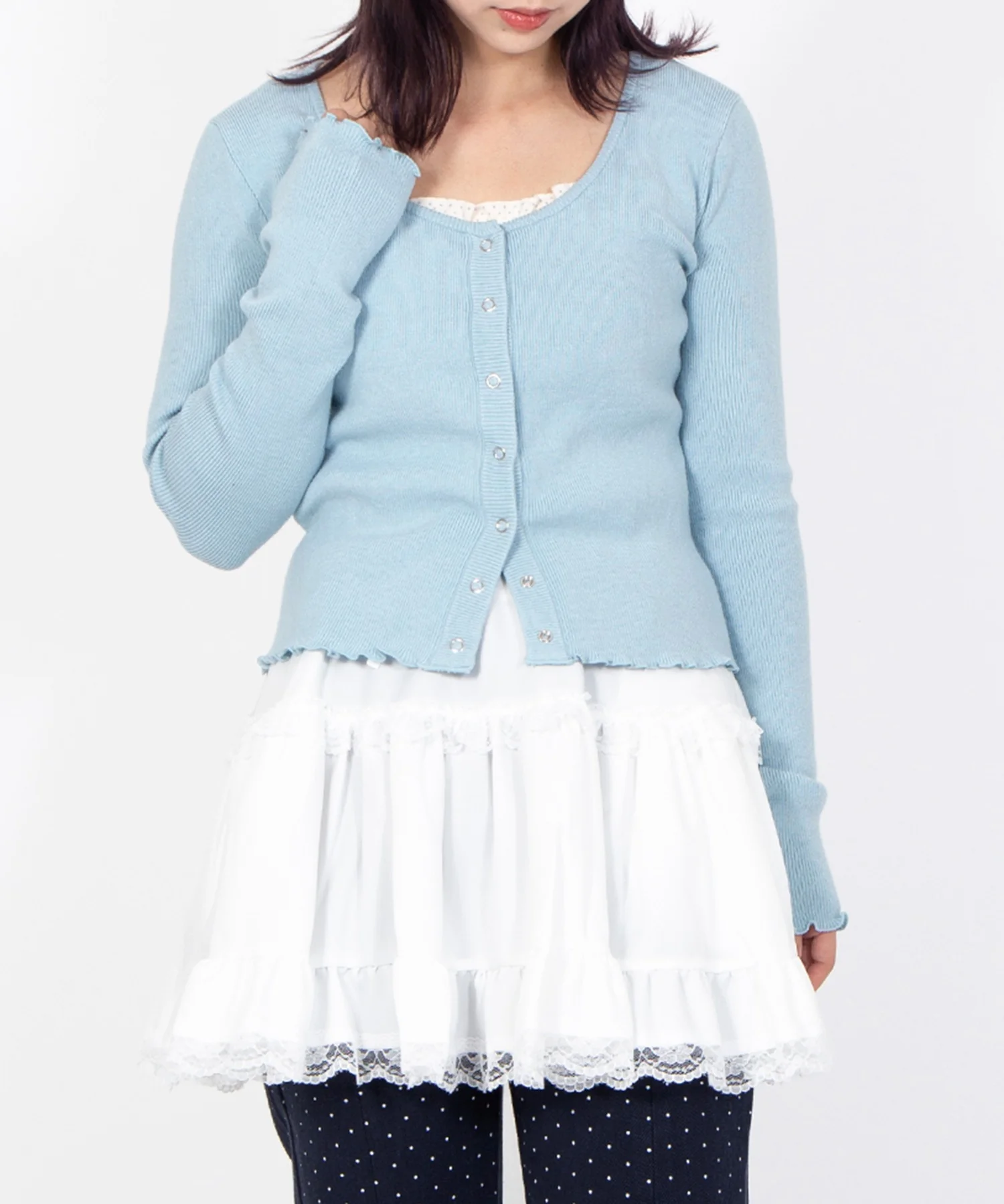 裾レースフレアミニスカート - Image 18