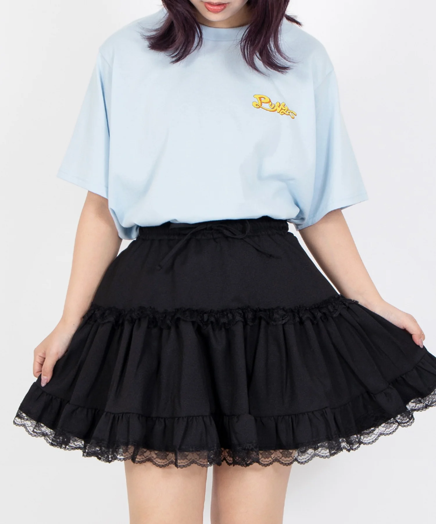 裾レースフレアミニスカート - Image 8