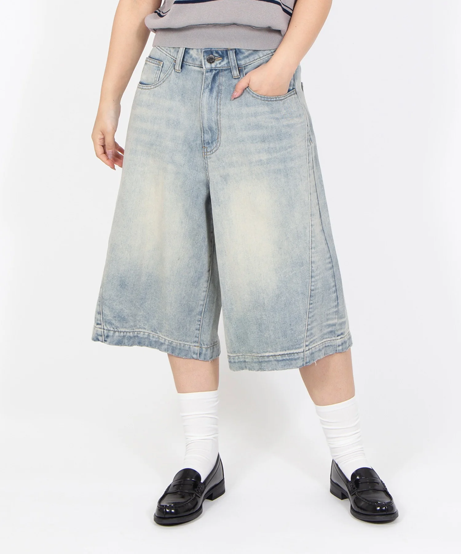 デザインデニムハーフパンツ - Image 9