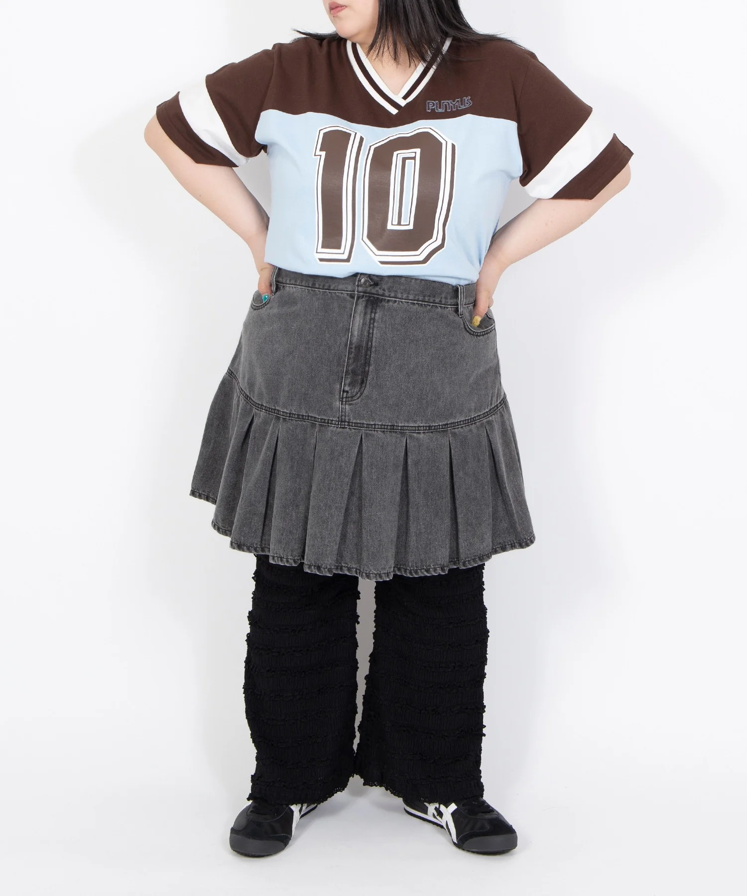 プリーツヘムデニムミニスカート - Image 5