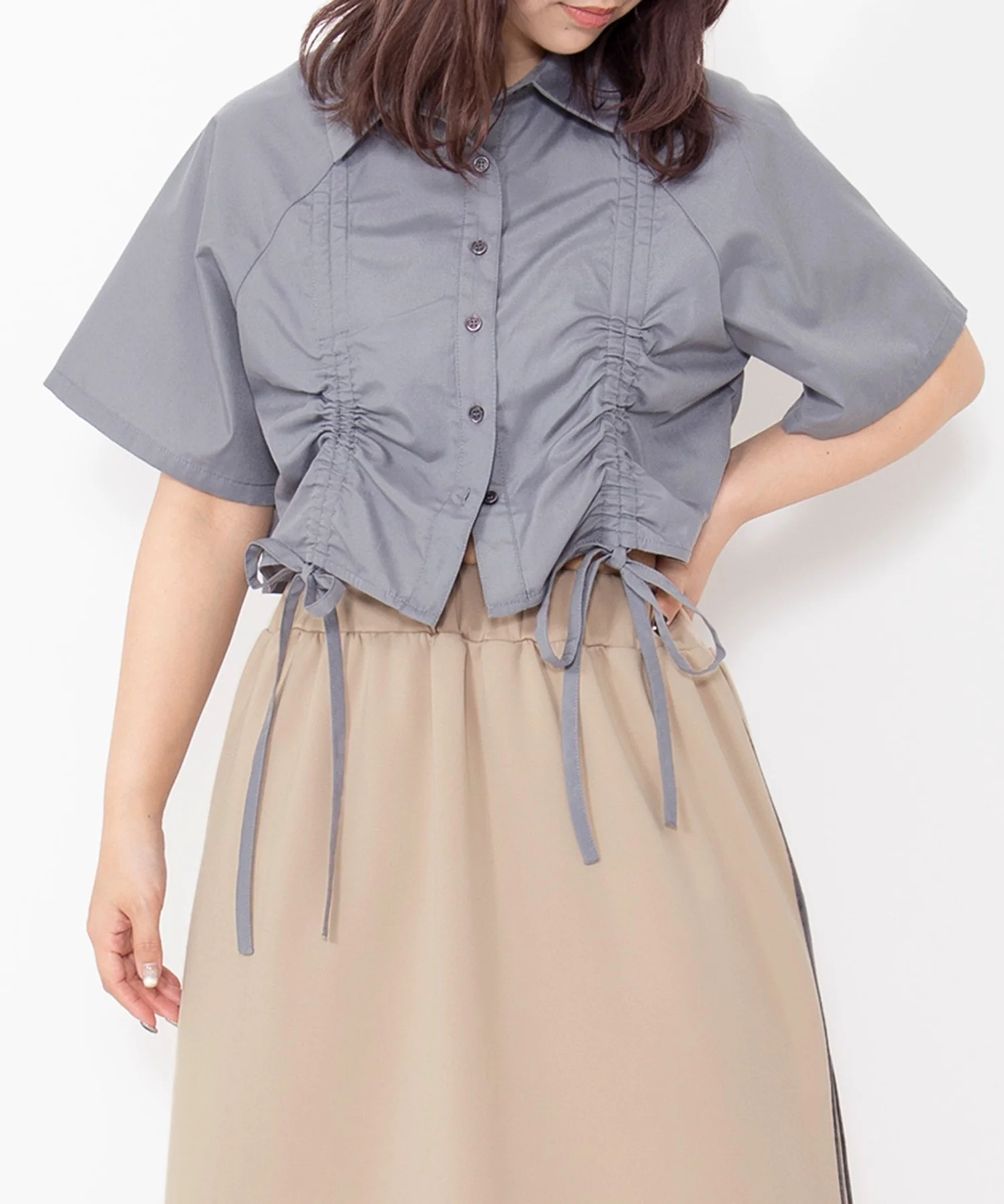 クロップド丈ドロストシャツ - Image 11