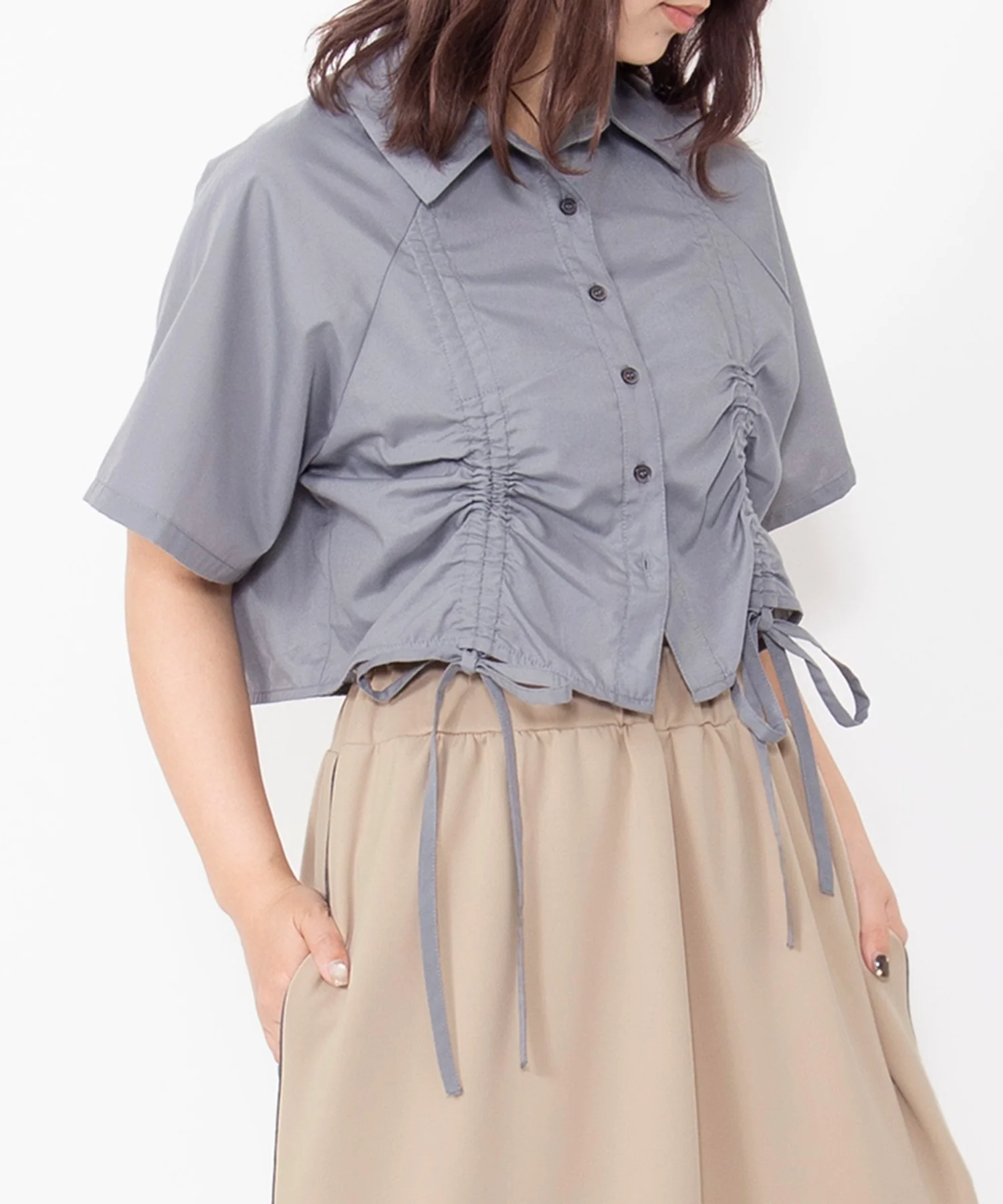 クロップド丈ドロストシャツ - Image 13