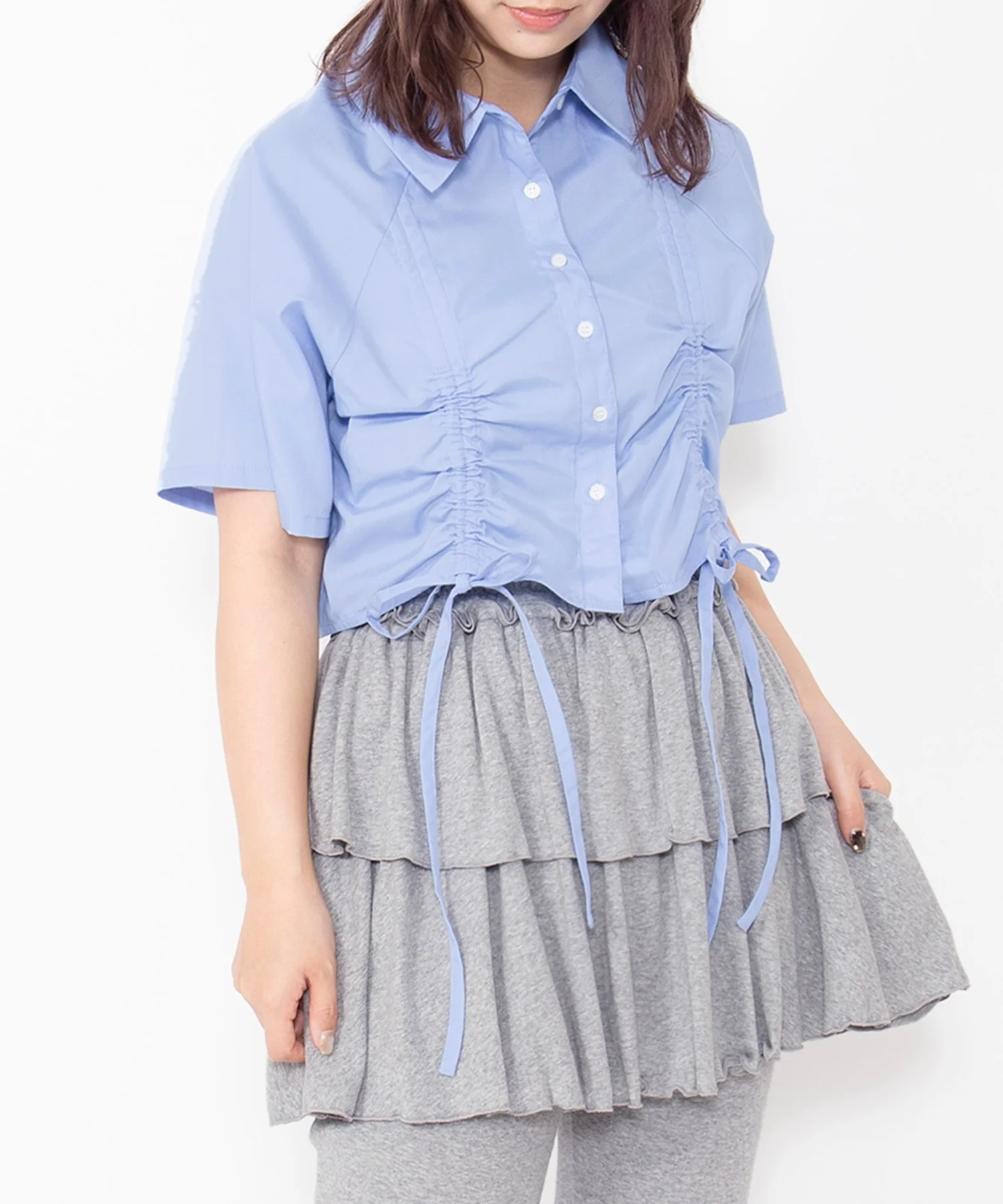 クロップド丈ドロストシャツ - Image 4