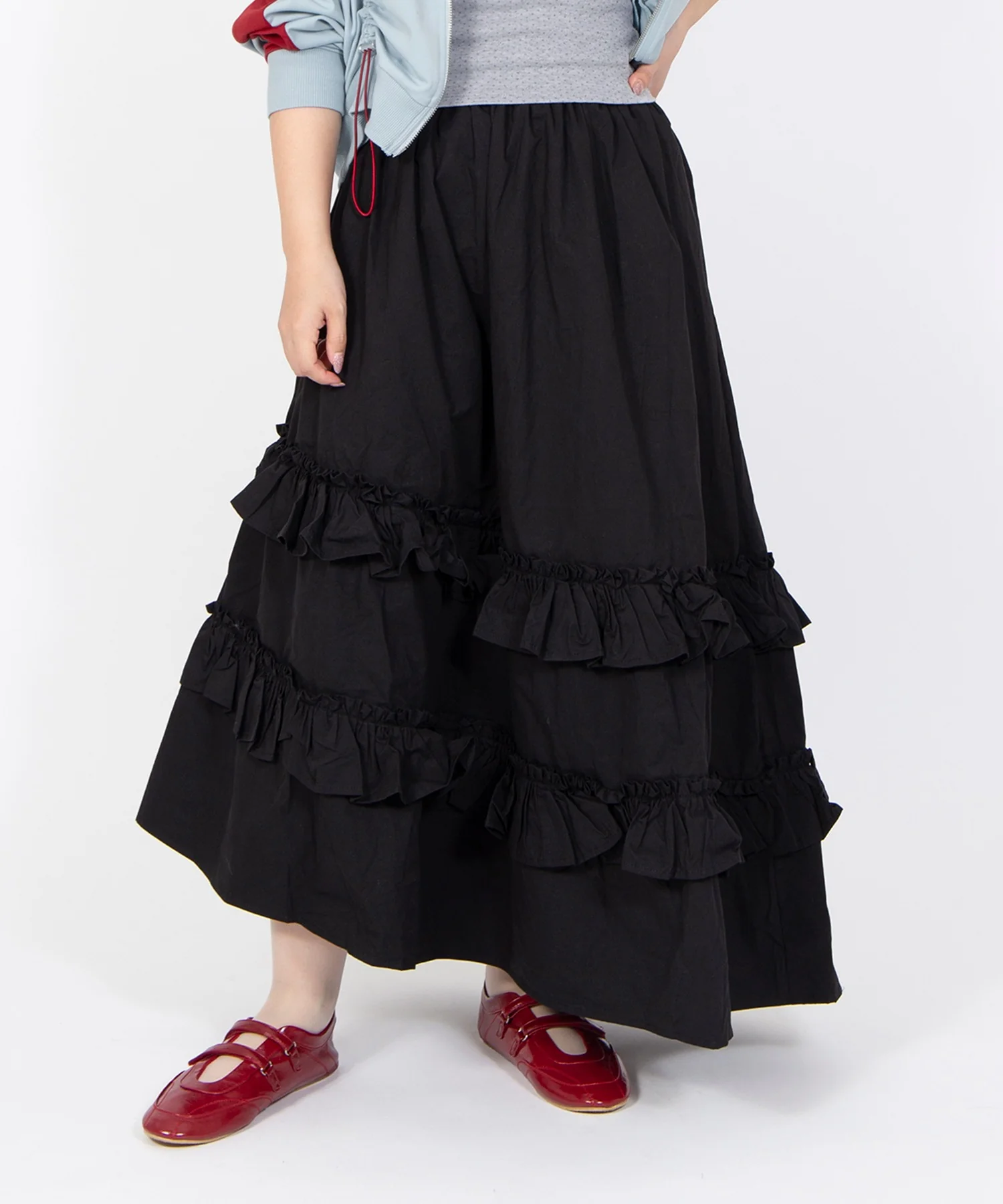 アシンメトリーフリルロングスカート - Image 10