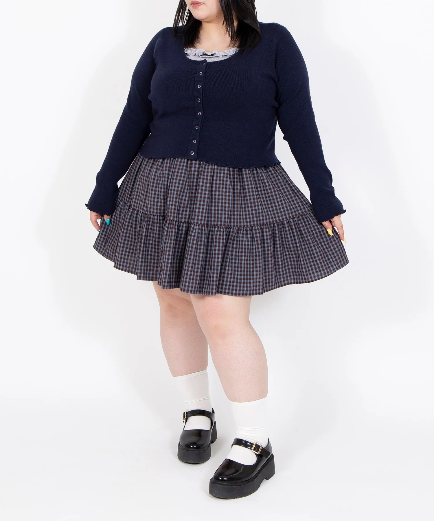 チェックティアードミニスカート - Image 11