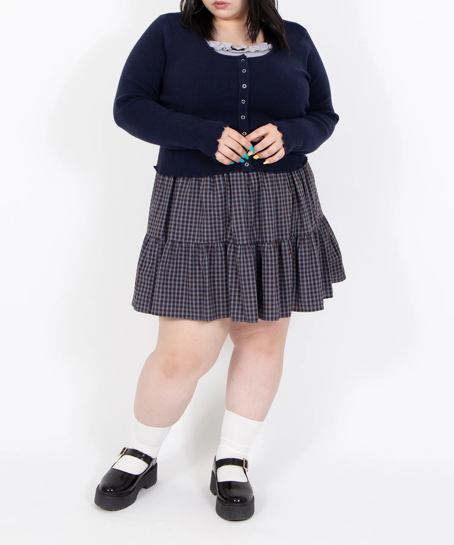 チェックティアードミニスカート - Image 12